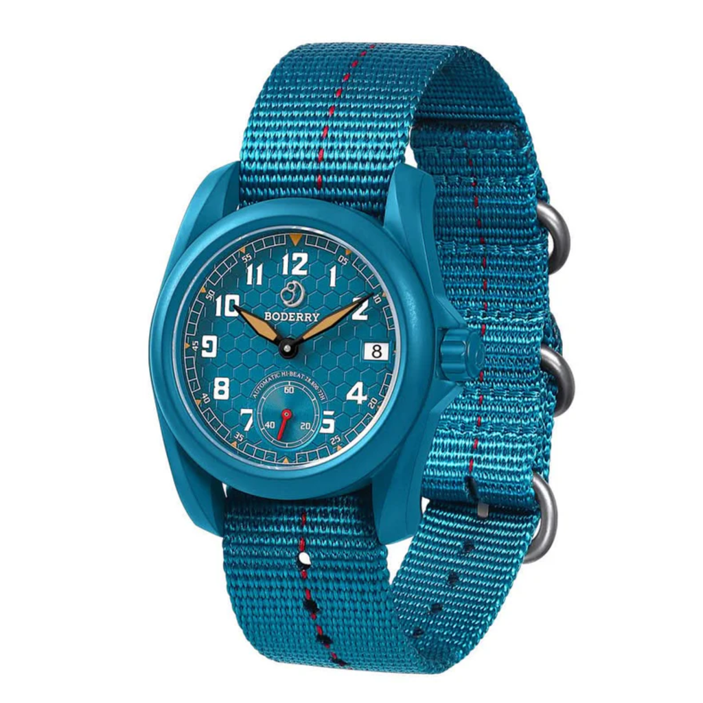 VOYAGER S72 – 72-Hour Power Reserve Titanium Automatic Field Watch, 100M Water Resistant | Blue