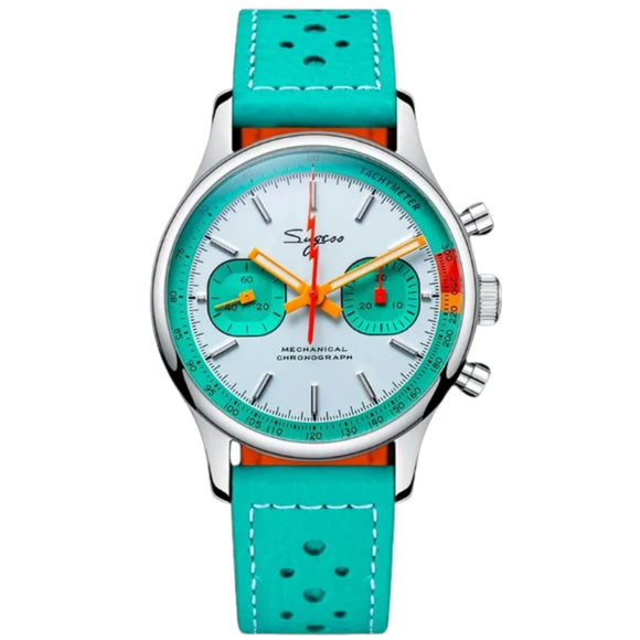 S387F Tiffany Blue Mechanical Chronograph 40 mm V2