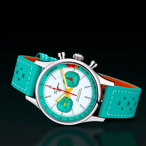 S387F Tiffany Blue Mechanical Chronograph 40 mm V2