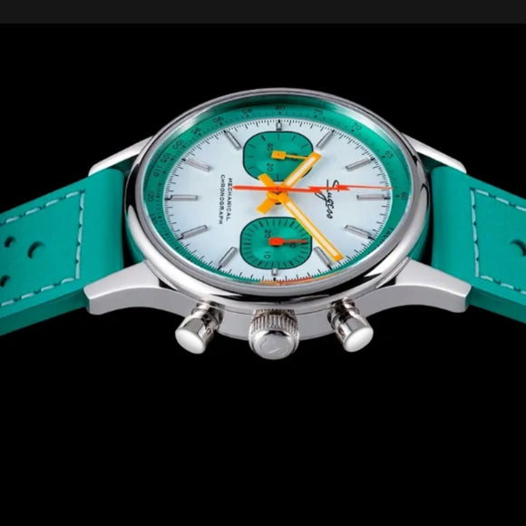 S387F Tiffany Blue Mechanical Chronograph 40 mm V2