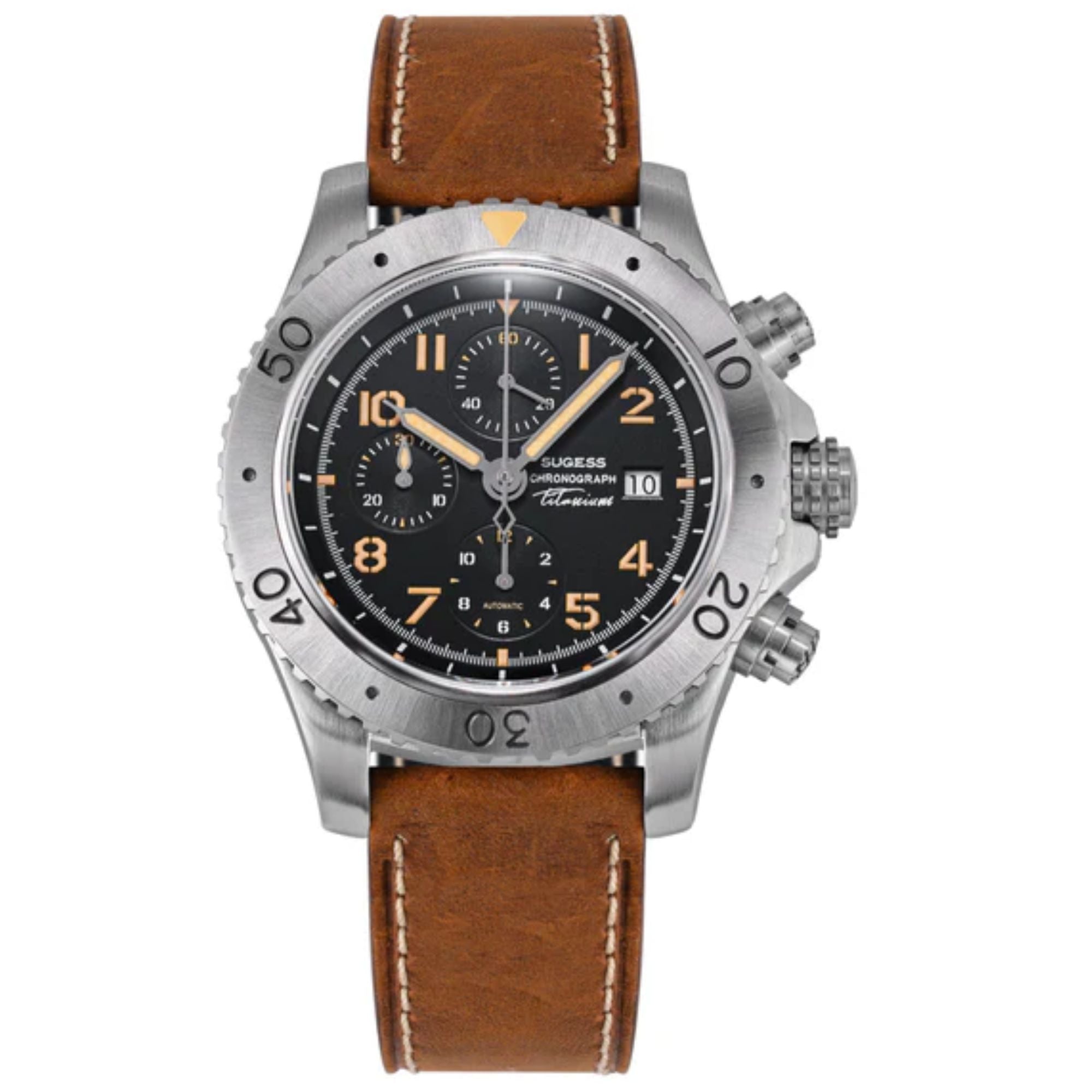 Sugess S464 Titanium Chronograph White Dial