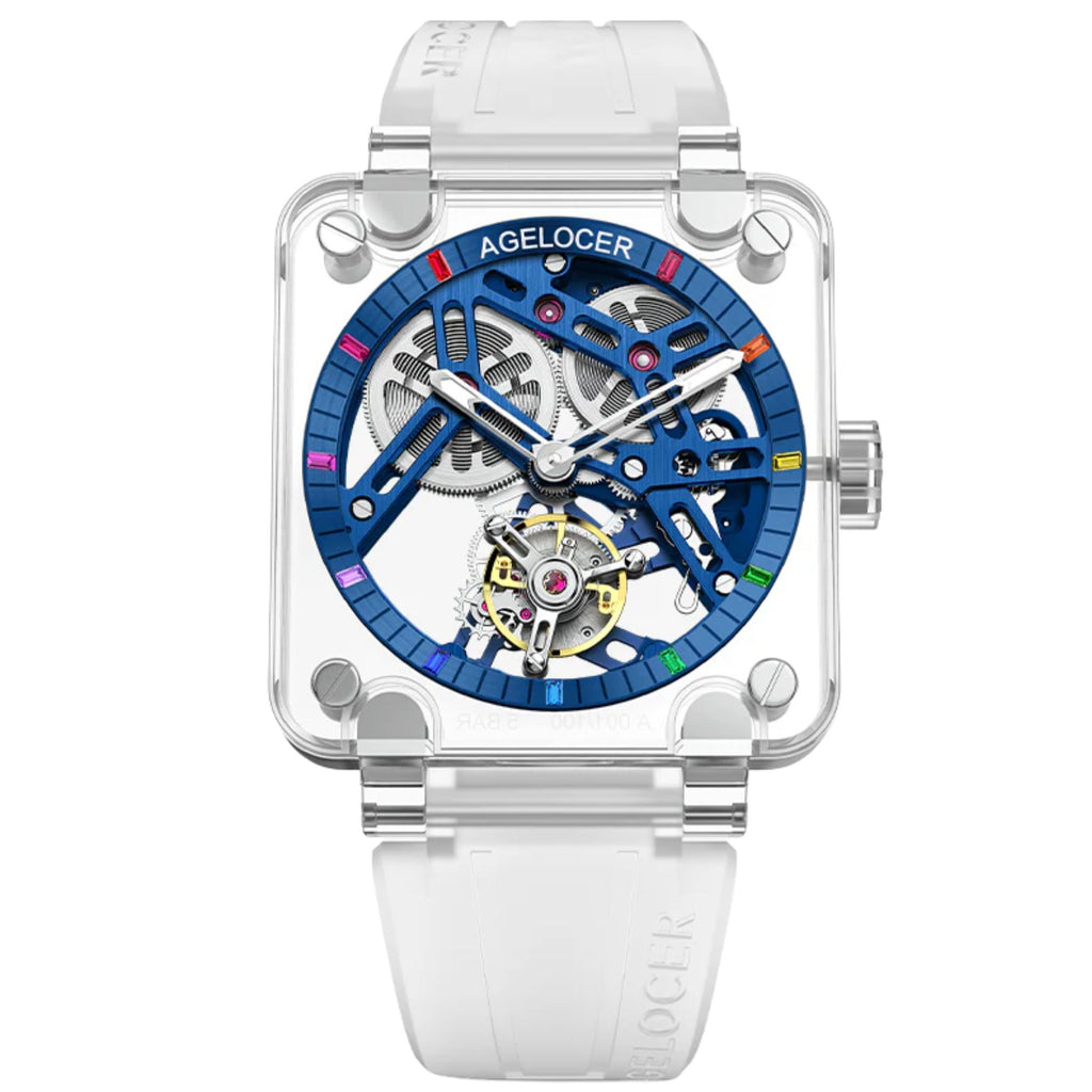 AGELOCER Tourbillon Series Limited Edition Sapphire Mechanical Skeleton Watches For Men
