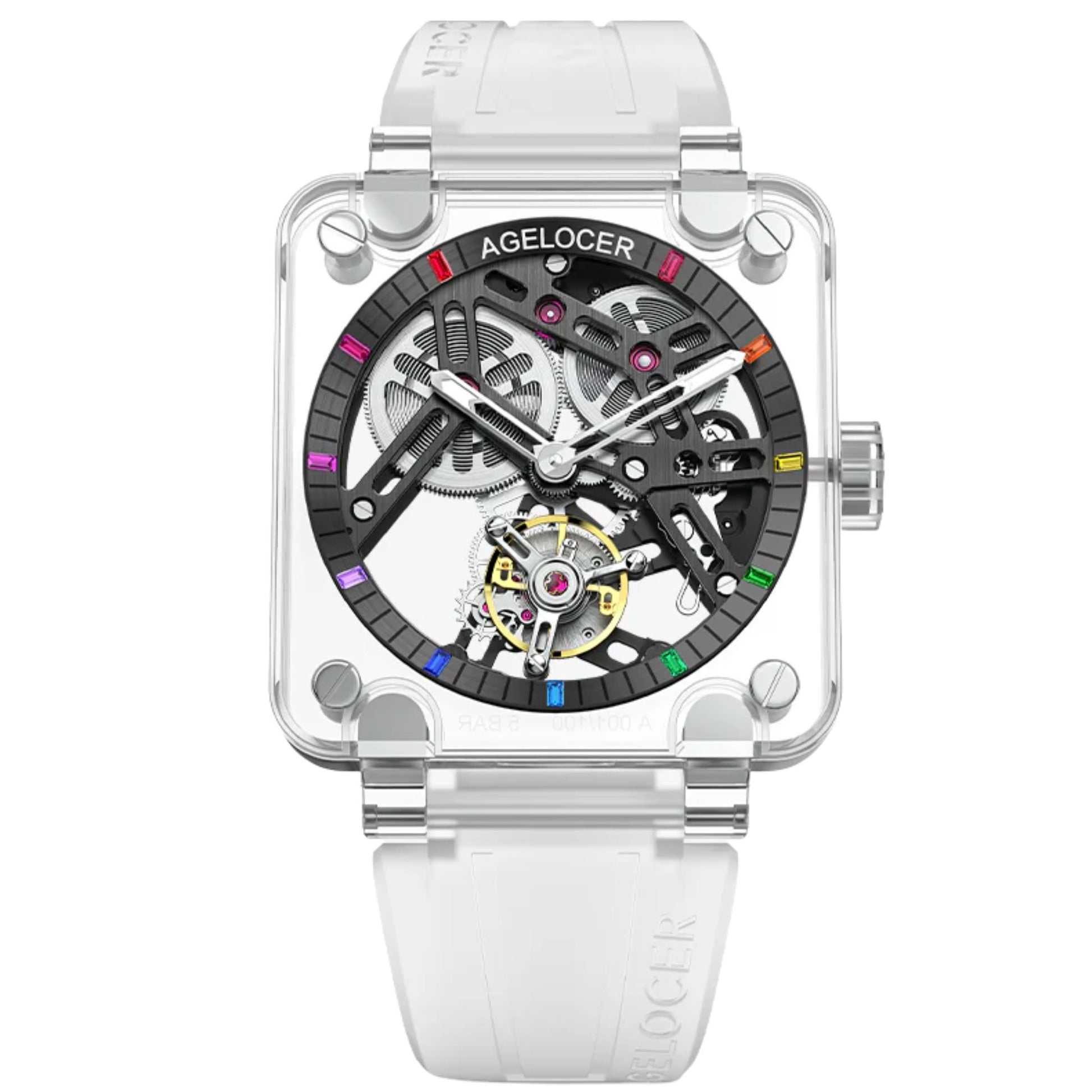 AGELOCER Tourbillon Series Limited Edition Sapphire Mechanical Skeleton Watches For Men