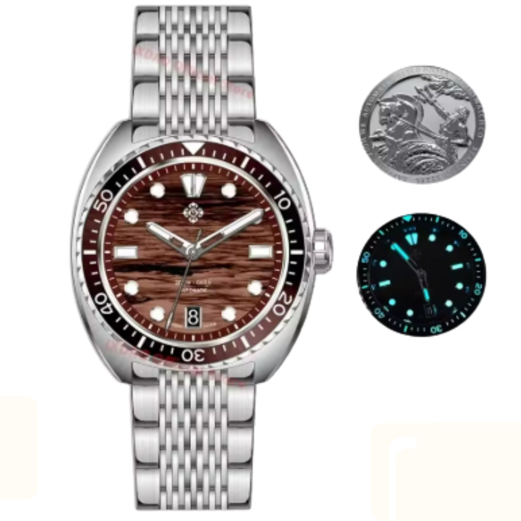 IXDAO JD-X07S Dive Watch for 39.5mm Automatic with NH35A Movement Wave Pattern