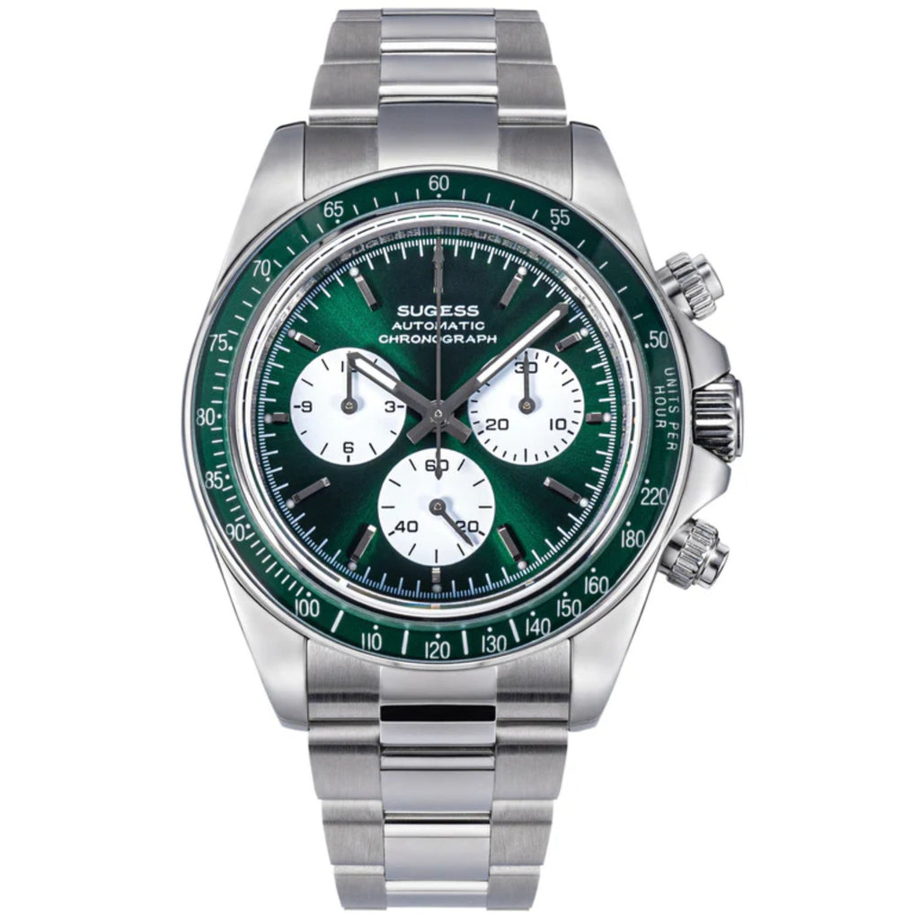 Seestern S473 Automatic Chronograph Sapphire Bezel Green Dial