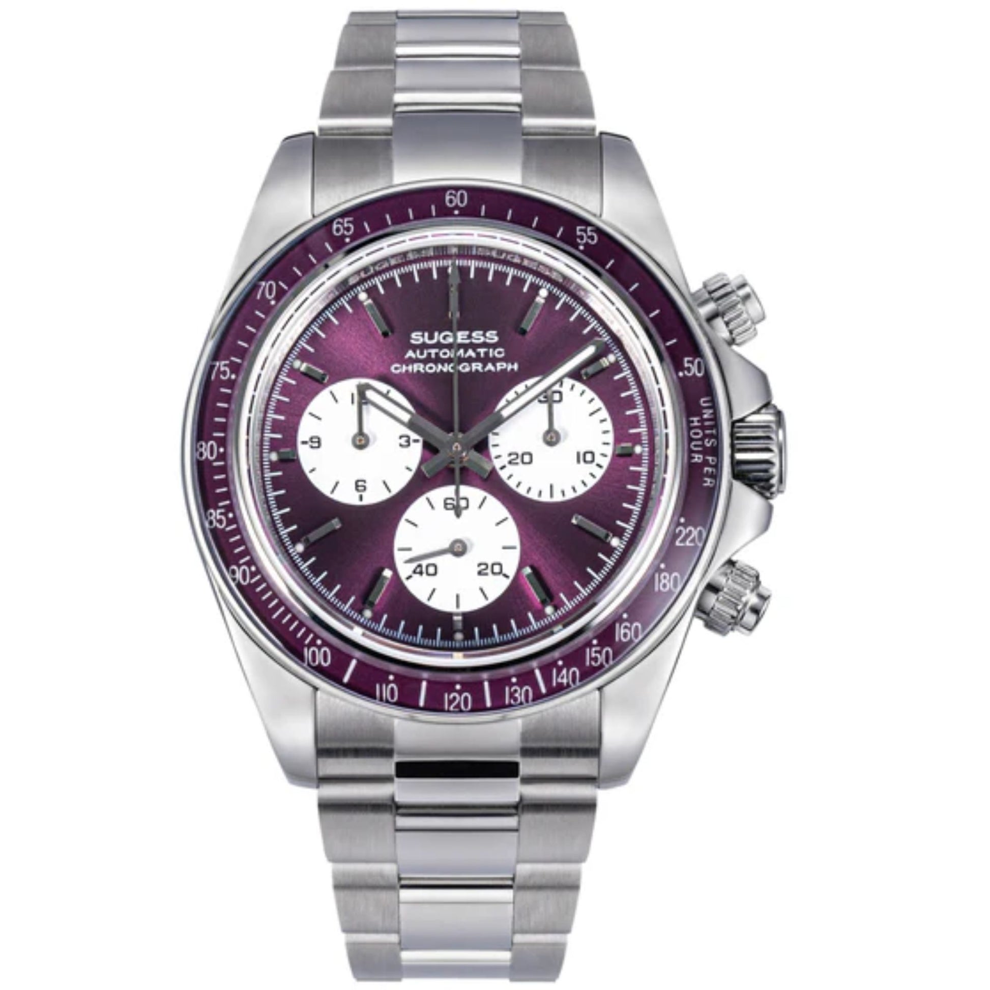 Seestern S473 Automatic Chronograph Sapphire Bezel Purple Dial