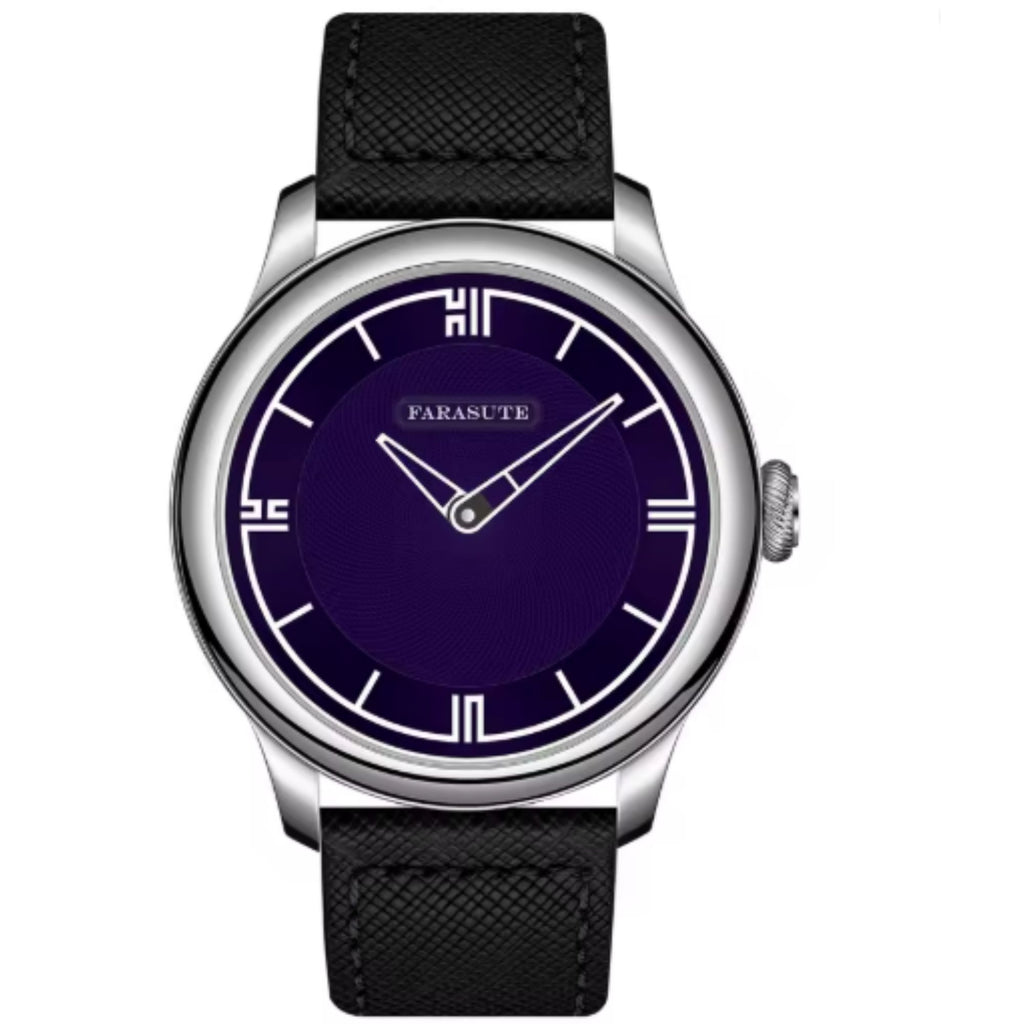 FARASUTE Men Watch 40mm Manual Winding Mechanical Wristwatch Power Reserve Display 80 Hours