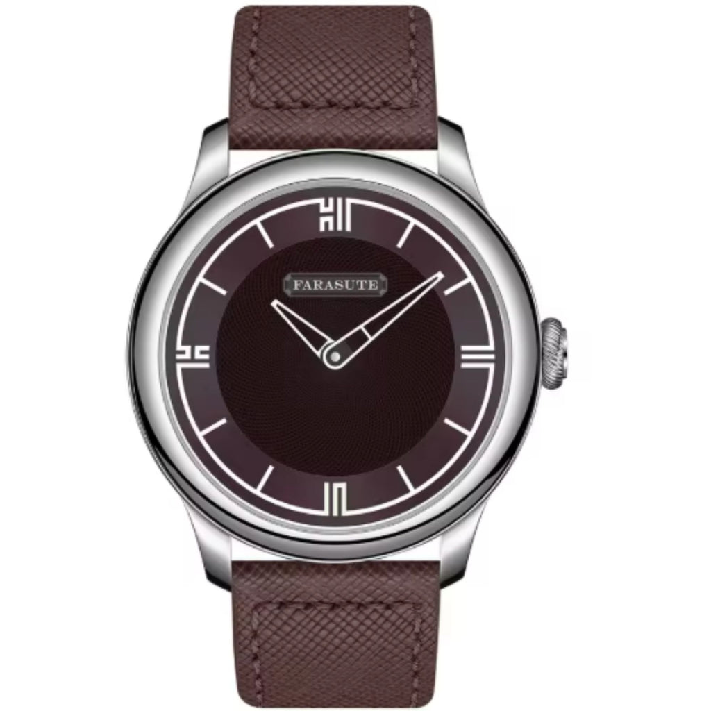 FARASUTE Men Watch 40mm Manual Winding Mechanical Wristwatch Power Reserve Display 80 Hours