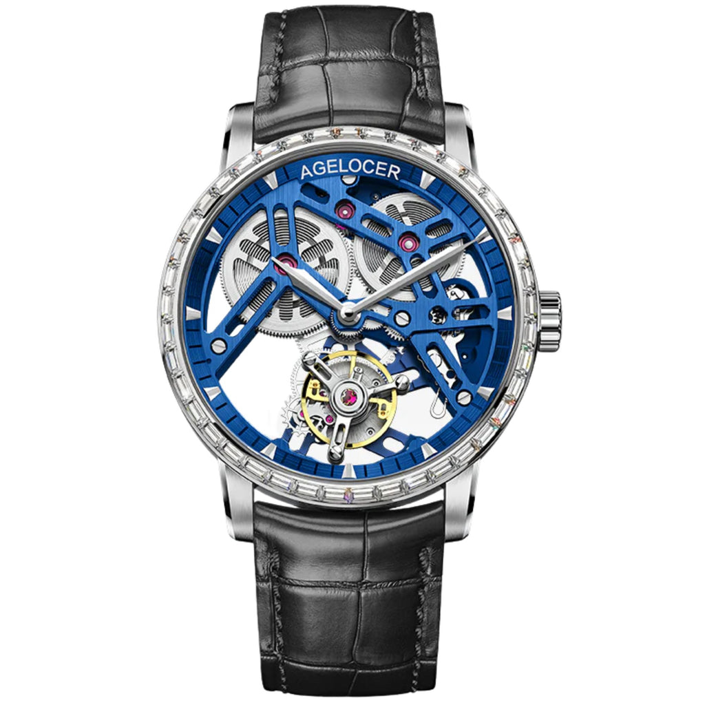AGELOCER Skeleton Free-sprung Balance Flying Tourbillon Manual Winding Tourbillon Mechanical Watch