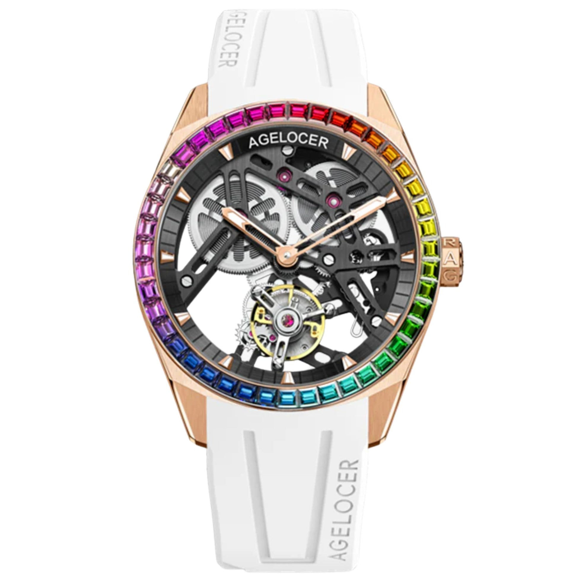 AGELOCER Free-sprung Balance Luxury Rainbow Tourbillon Watch
