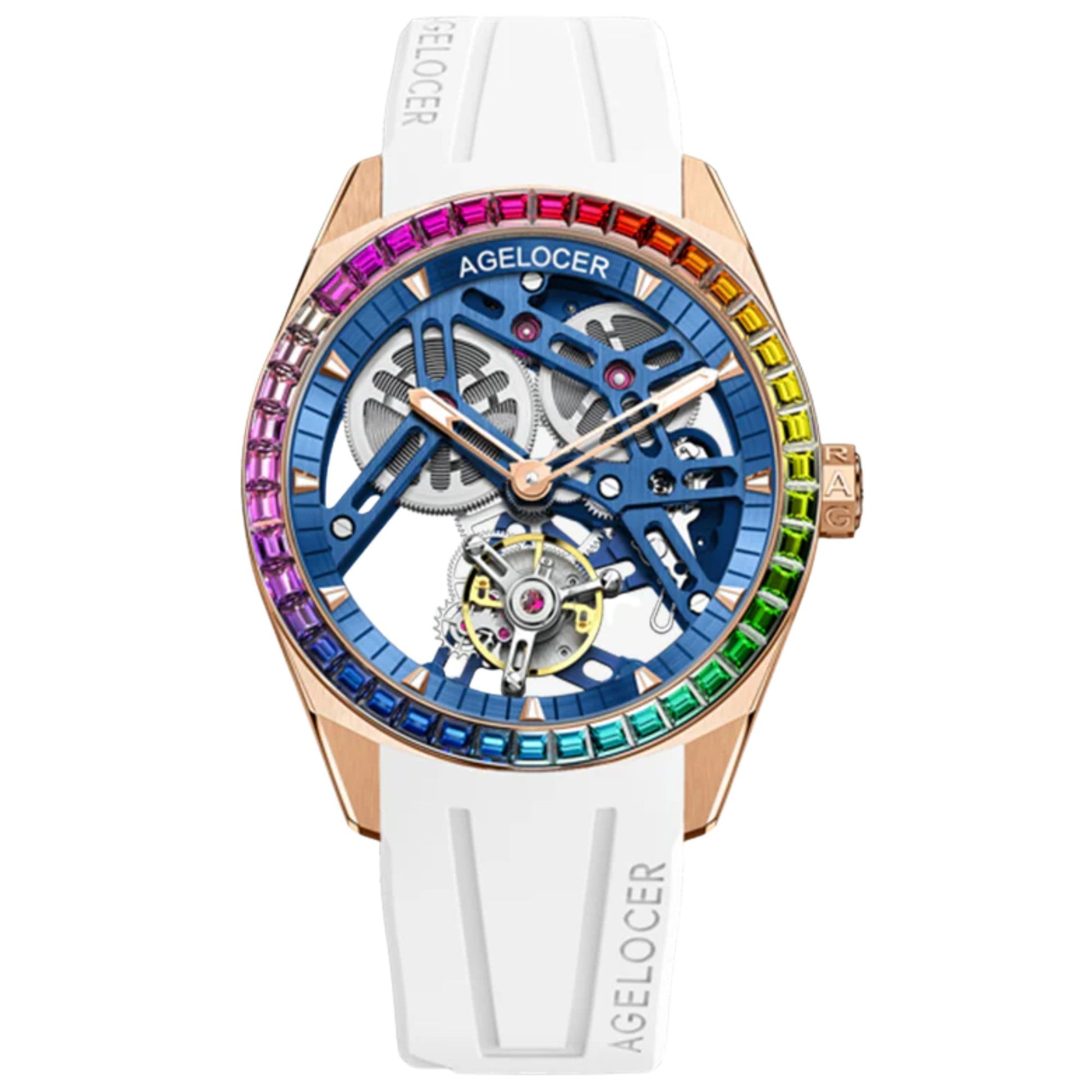 AGELOCER Free-sprung Balance Luxury Rainbow Tourbillon Watch