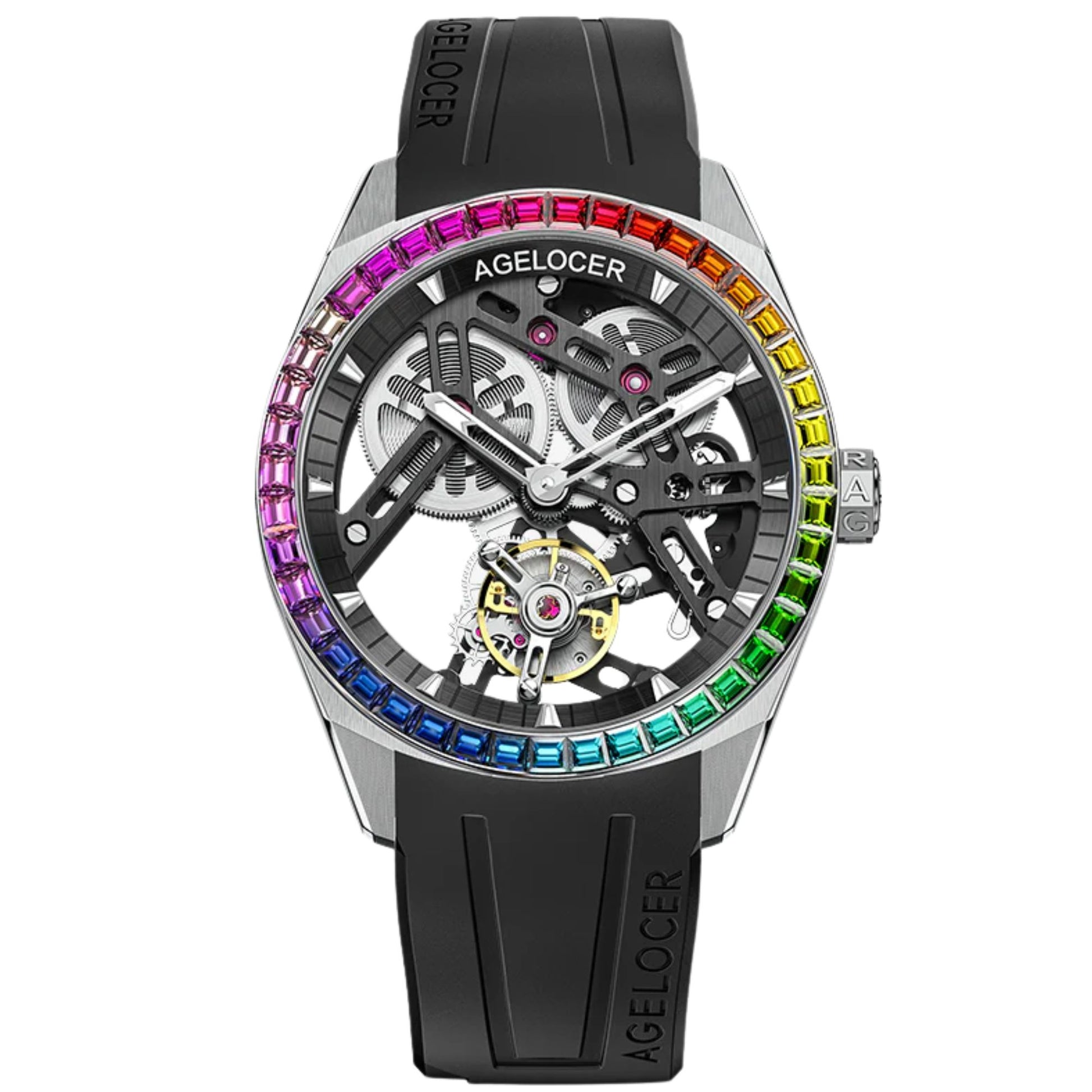 AGELOCER Free-sprung Balance Luxury Rainbow Tourbillon Watch