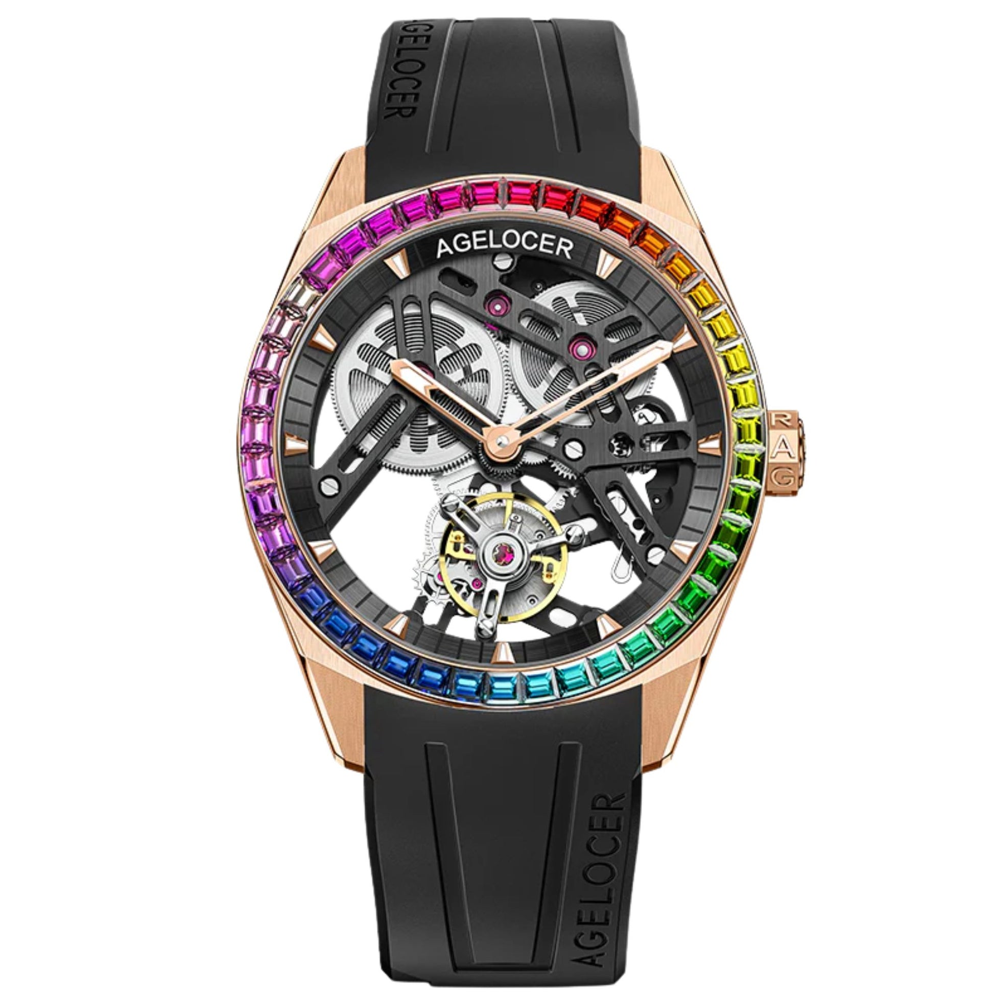 AGELOCER Free-sprung Balance Luxury Rainbow Tourbillon Watch