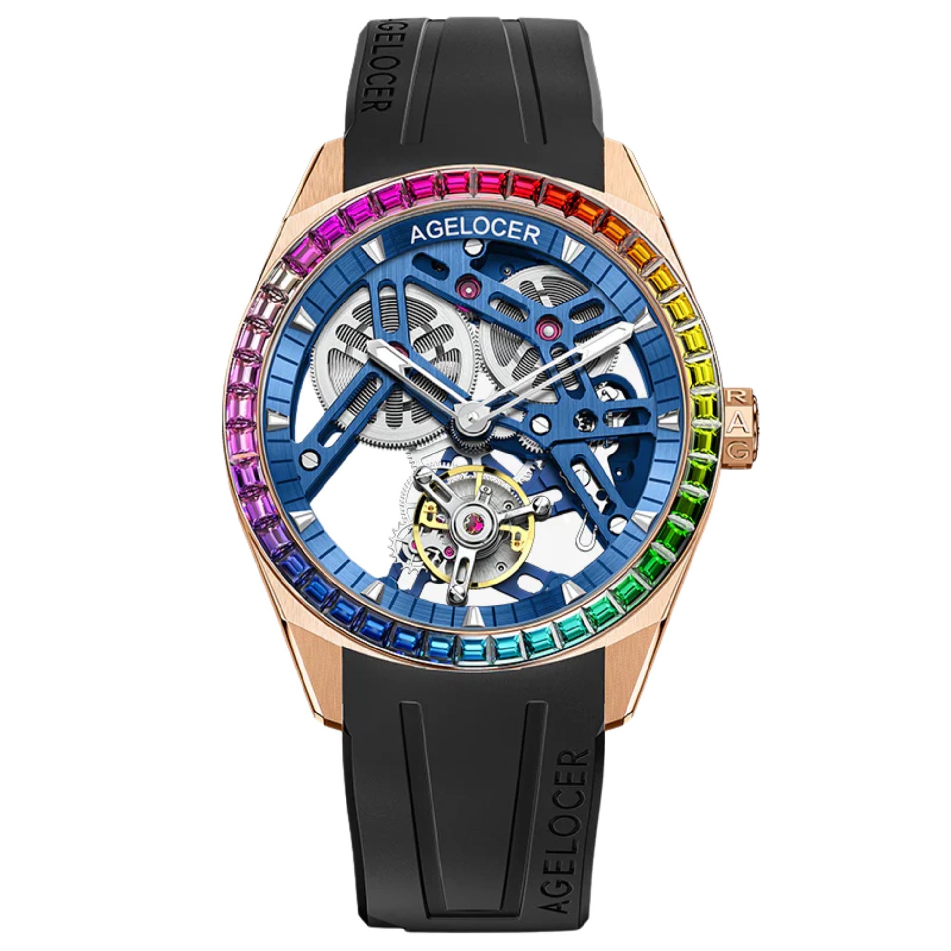 AGELOCER Free-sprung Balance Luxury Rainbow Tourbillon Watch