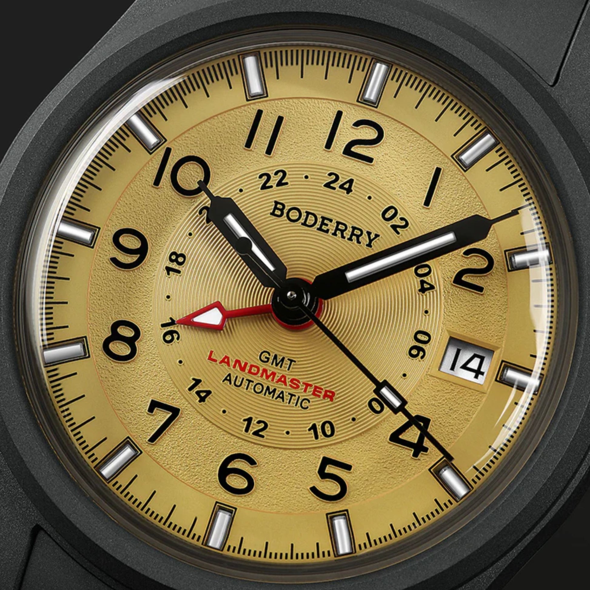 BODERRY LANDMASTER GMT – Titanium Automatic Tritium Field Watch | Yellow