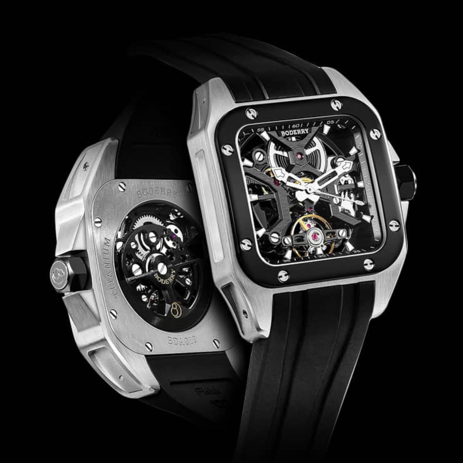 BODERRY STORM - Square Automatic Titanium Watch | A10T-01