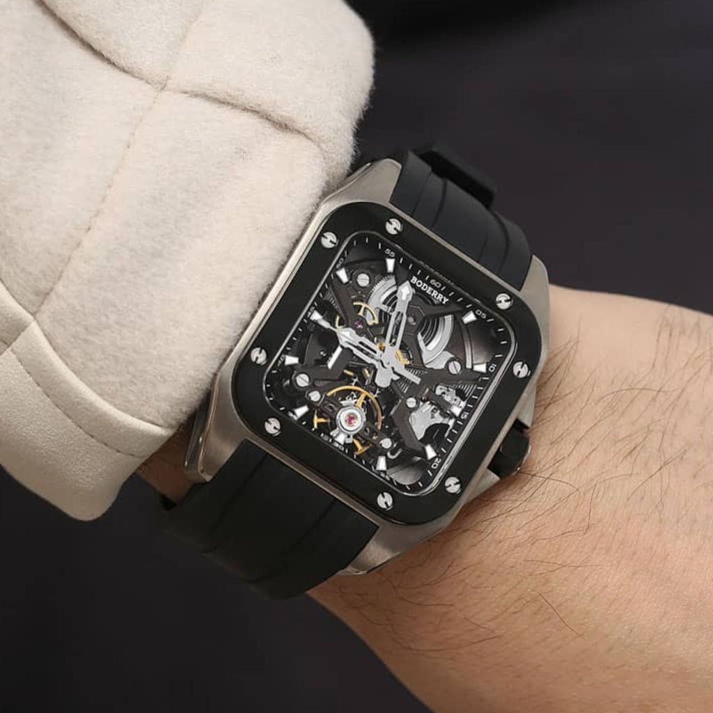 BODERRY STORM - Square Automatic Titanium Watch | A10T-01