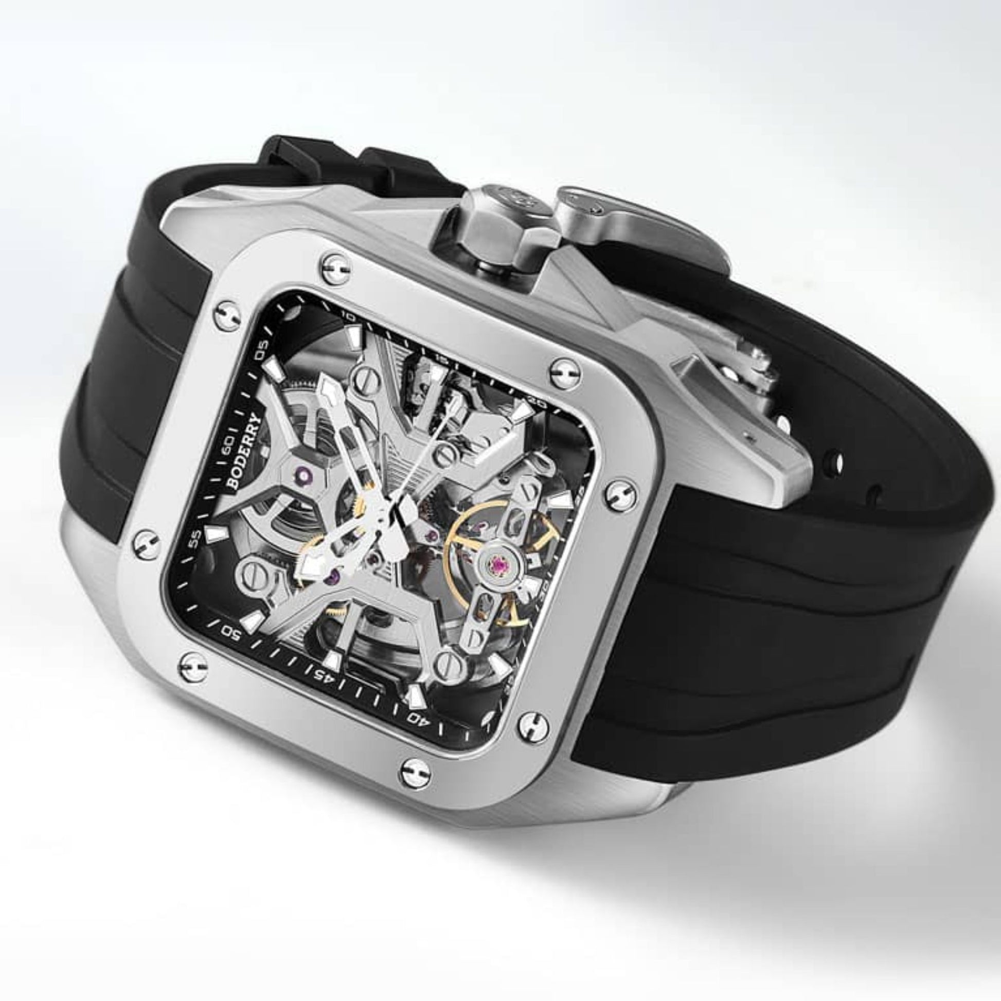 BODERRY STORM - Square Automatic Titanium Watch | A10T-04
