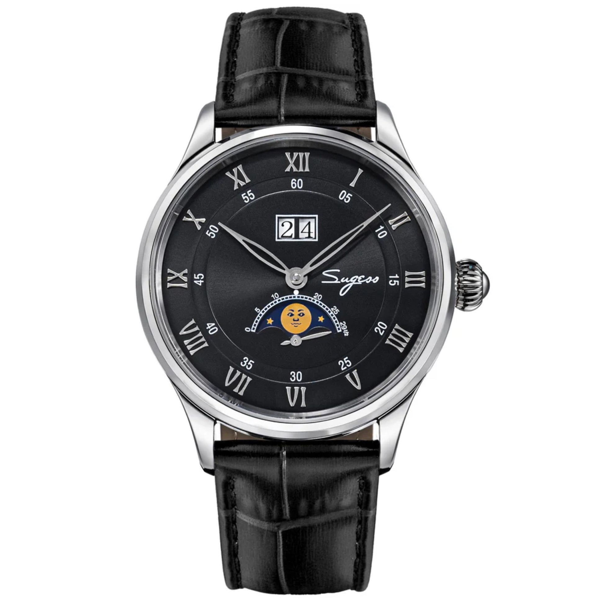 MoonPhase Master S437-2 Moon Phase Automatic Stainless Steel Case Black Dial