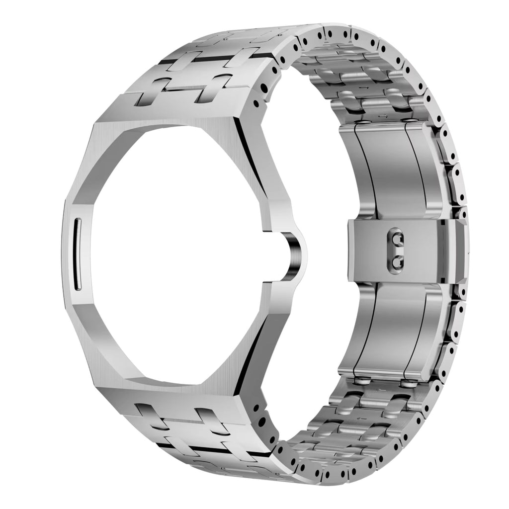 AP Swatch Watch Modkit Case & Strap | Stainless Steel Case Stainless Steel Bracelet | Butterfly clasp (Crown at 3pm)