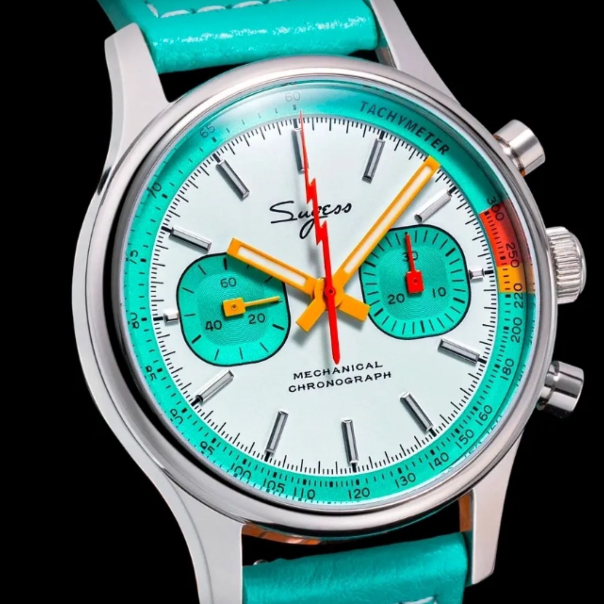 S387F Tiffany Blue Mechanical Chronograph 40 mm V2