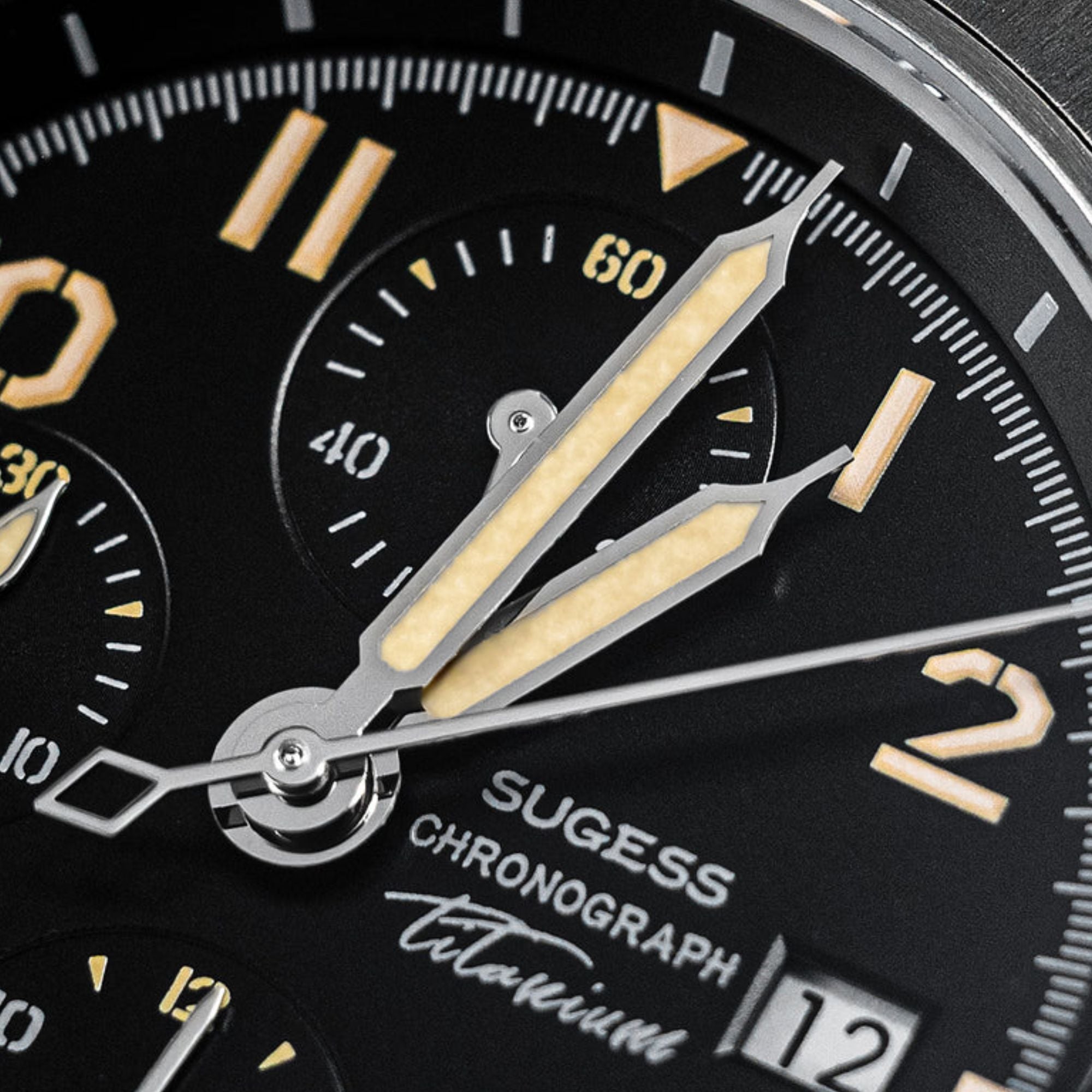 Sugess S464 Titanium Chronograph White Dial