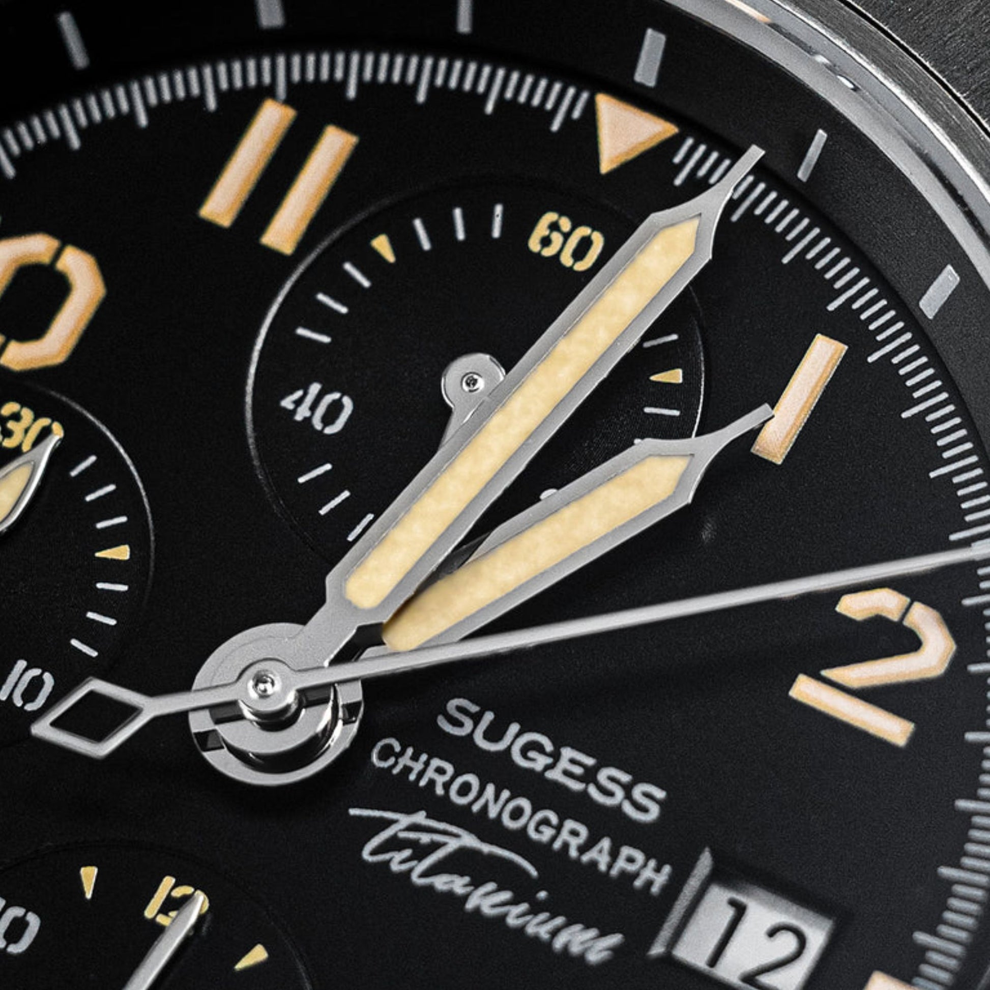 Sugess S464 Titanium Chronograph White Dial