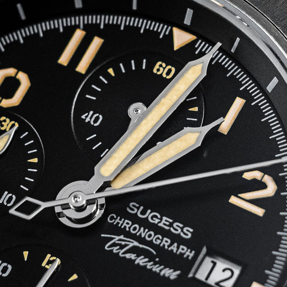 Sugess S464 Titanium Chronograph White Dial