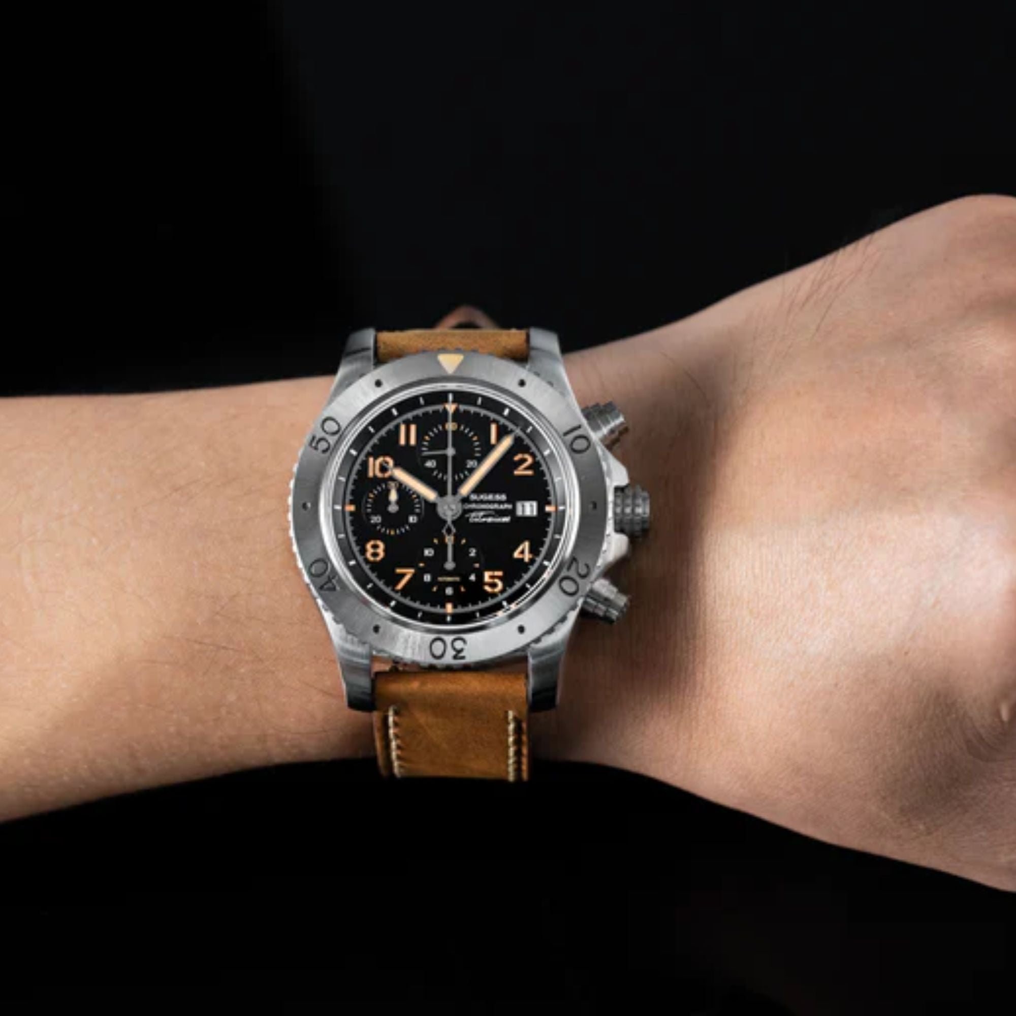 Sugess S464 Titanium Chronograph White Dial