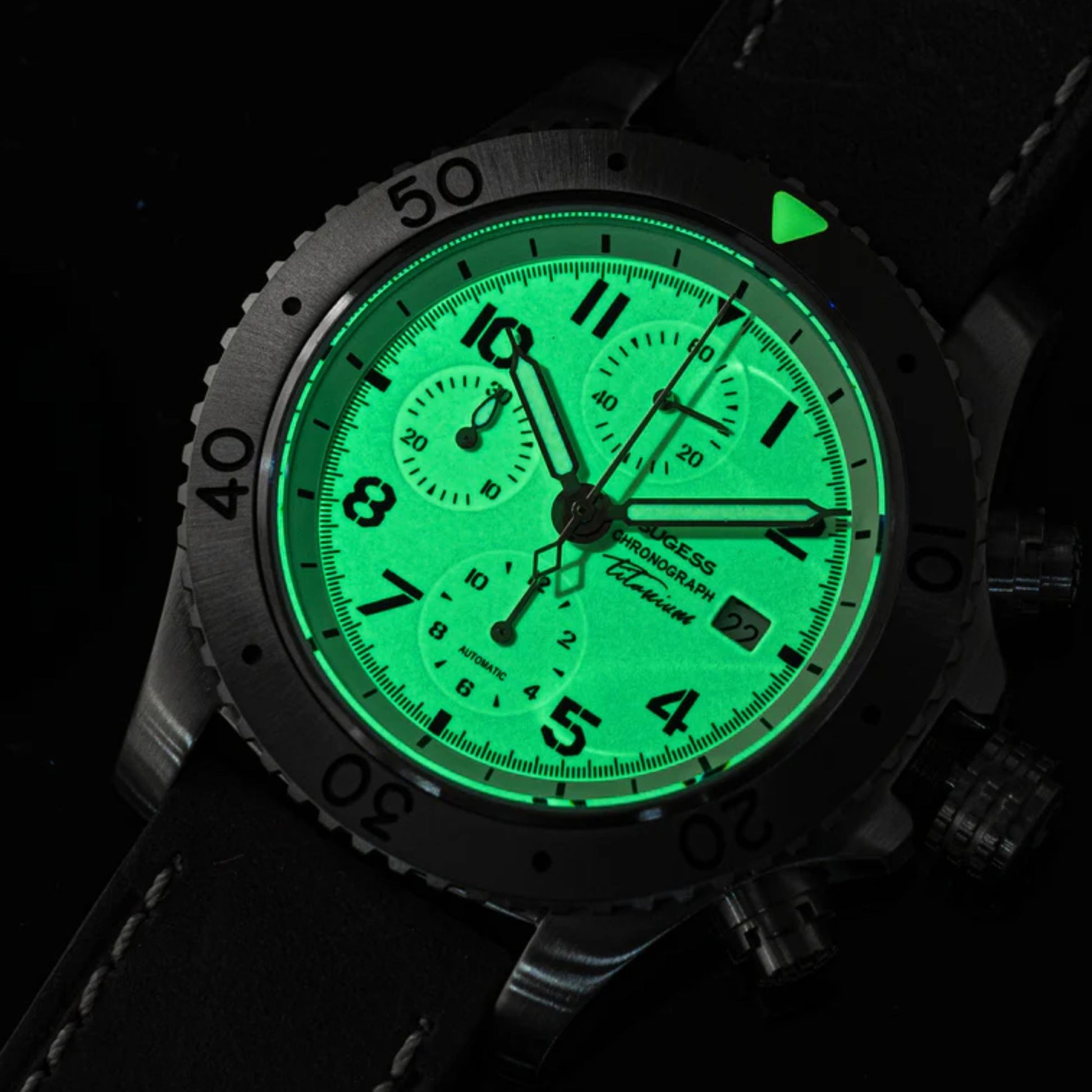 Sugess S464 Titanium Chronograph White Dial