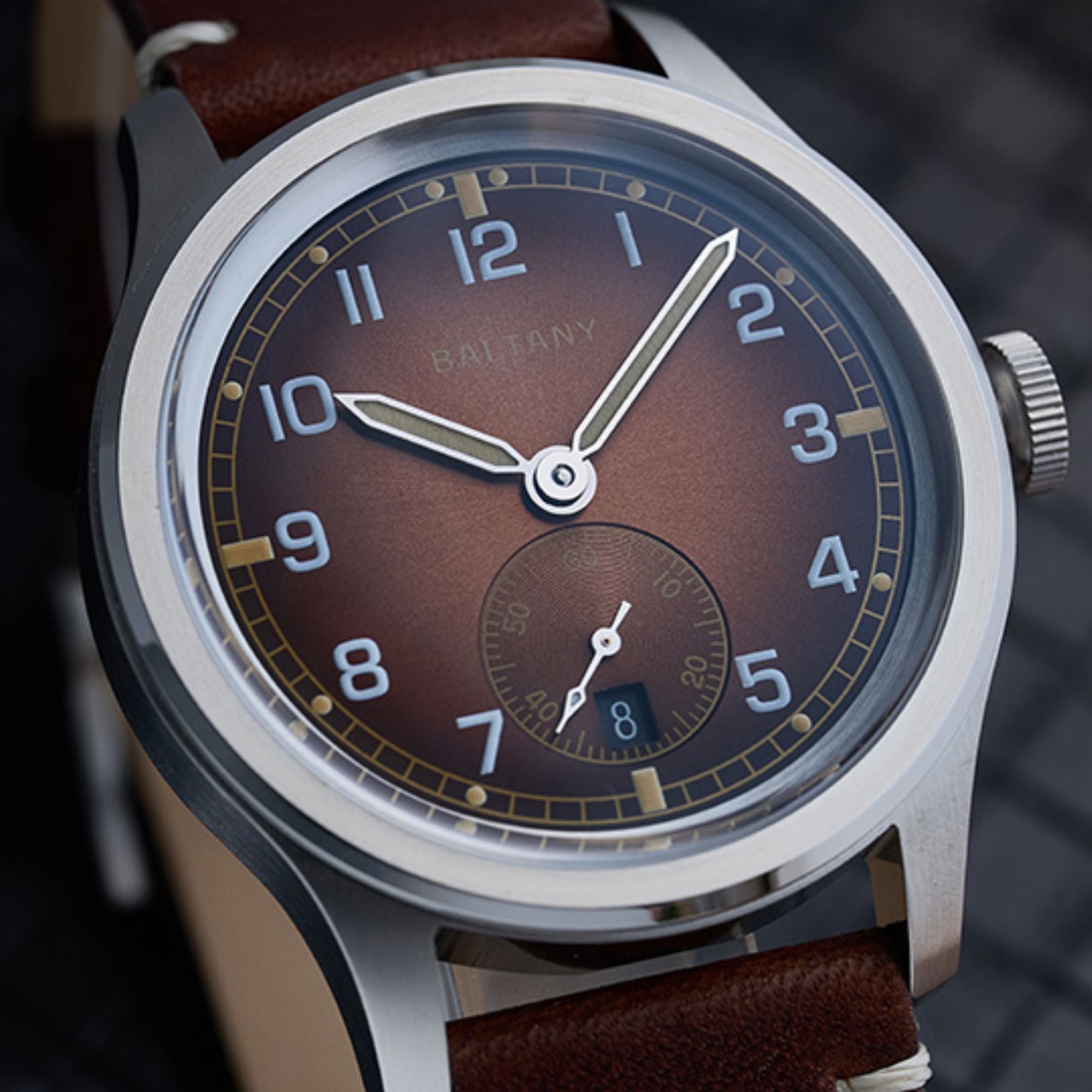 Baltany Retro 39mm Dirty Dozen Date Field Watch S2081