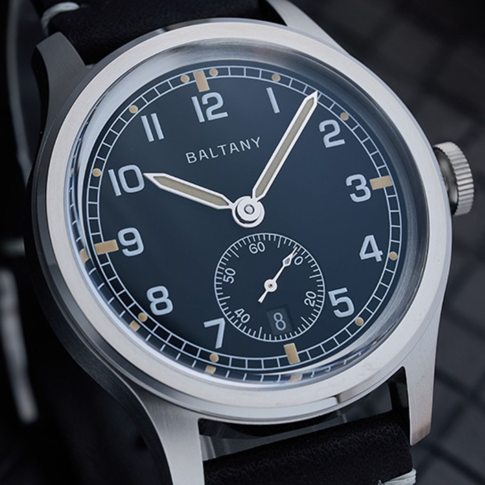 Baltany Retro 39mm Dirty Dozen Date Field Watch S2081