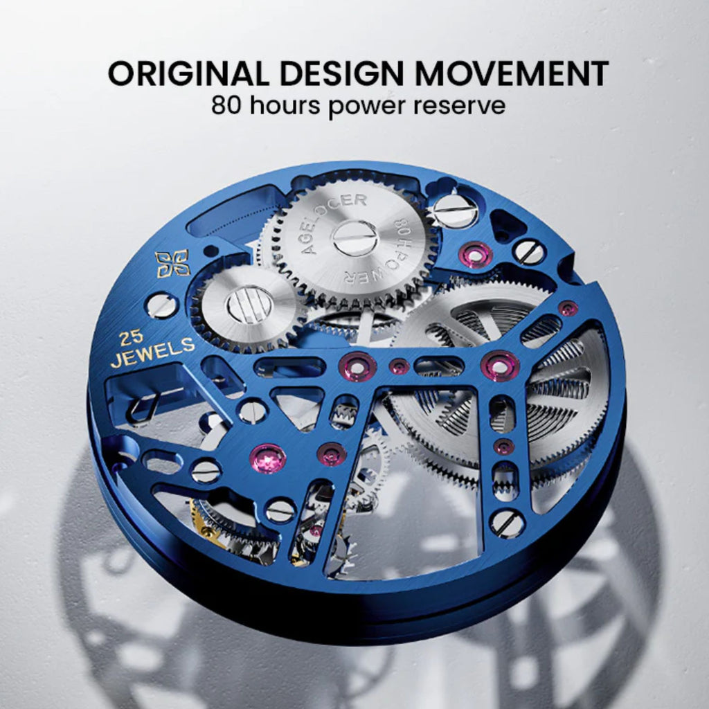 AGELOCER Tourbillon Series Limited Edition Sapphire Mechanical Skeleton Watches For Men