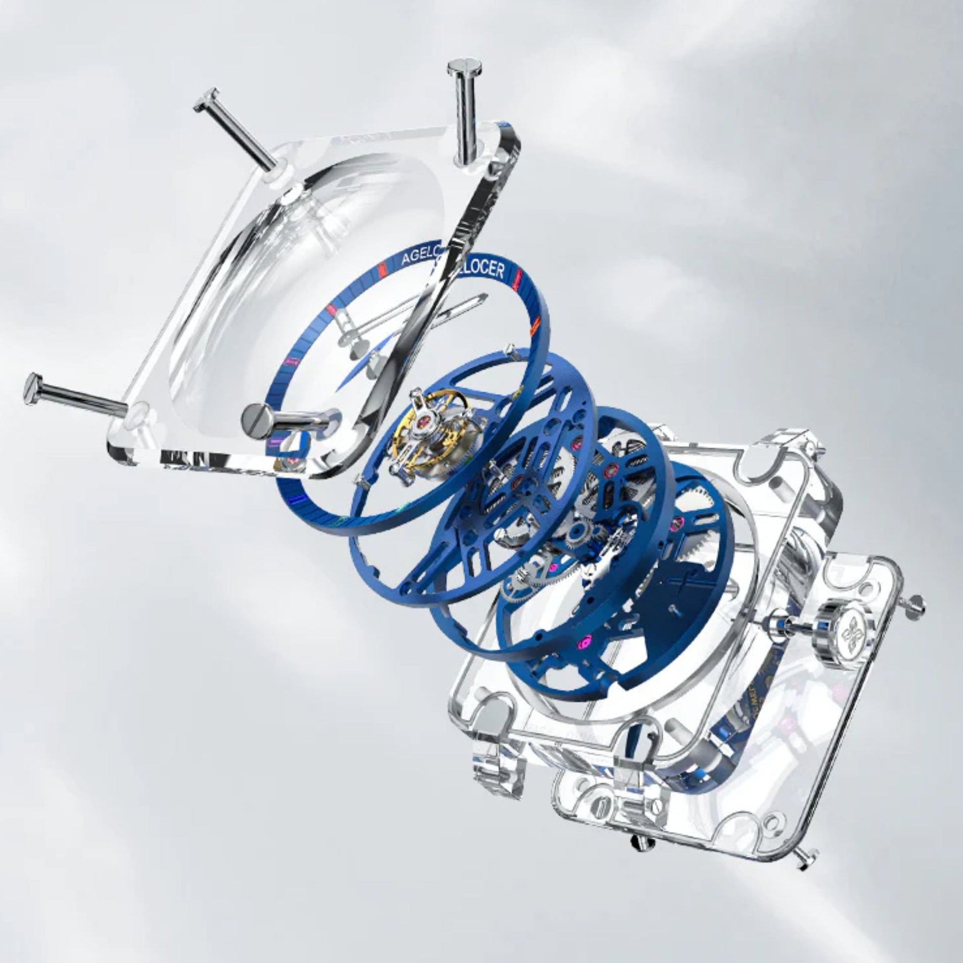 AGELOCER Tourbillon Series Limited Edition Sapphire Mechanical Skeleton Watches For Men