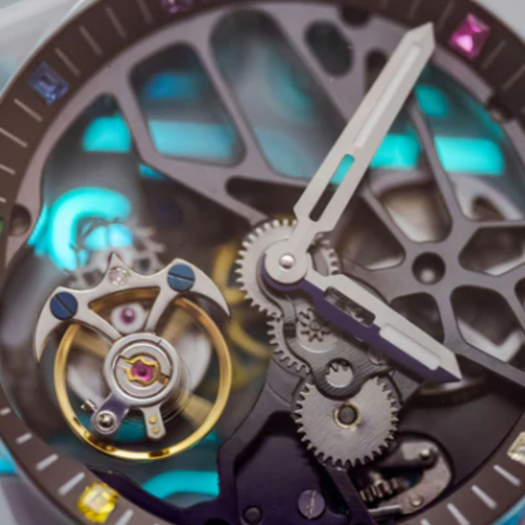 AESOP K9 Crystal Case Sapphire Mirror Tourbillon Watch 7058A