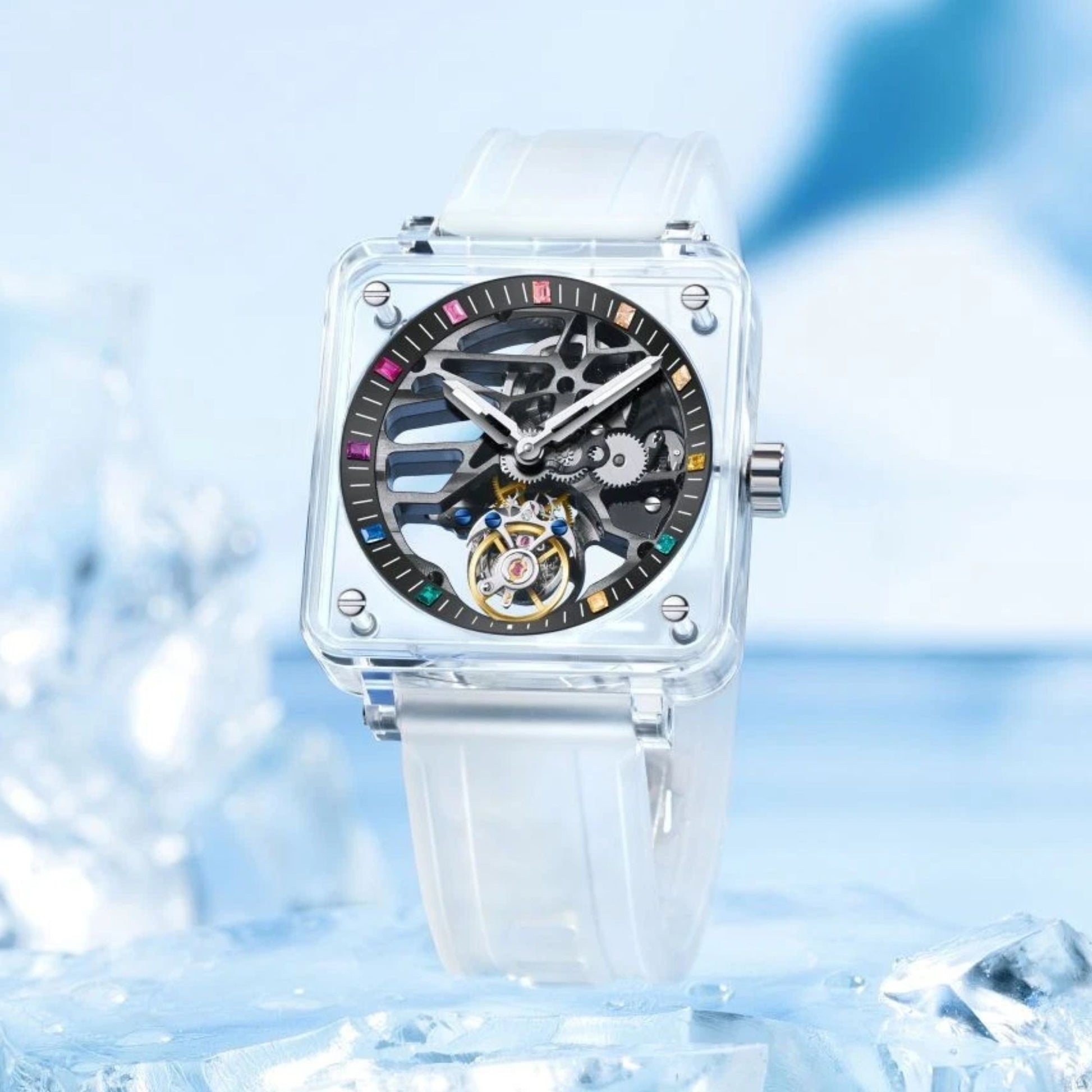 AESOP K9 Crystal Case Sapphire Mirror Tourbillon Watch 7058A