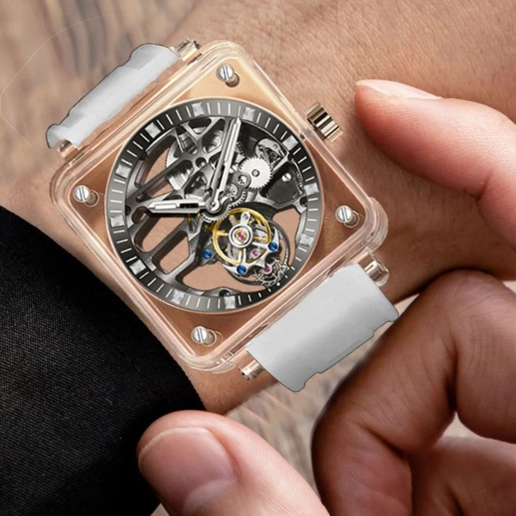 AESOP K9 Crystal Case Sapphire Mirror Tourbillon Watch 7058A