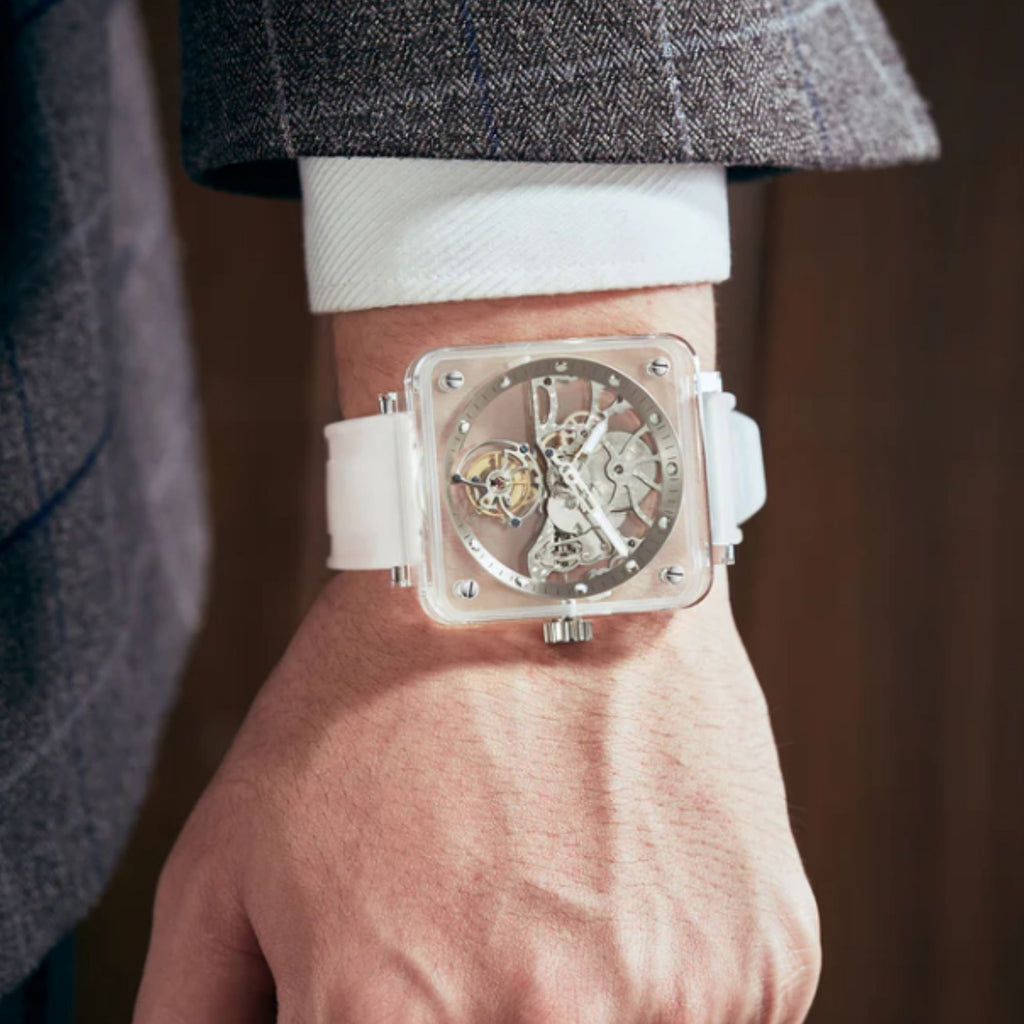 AESOP Crystal Case Sapphire Table Skeleton Real Fly Tourbillon 003