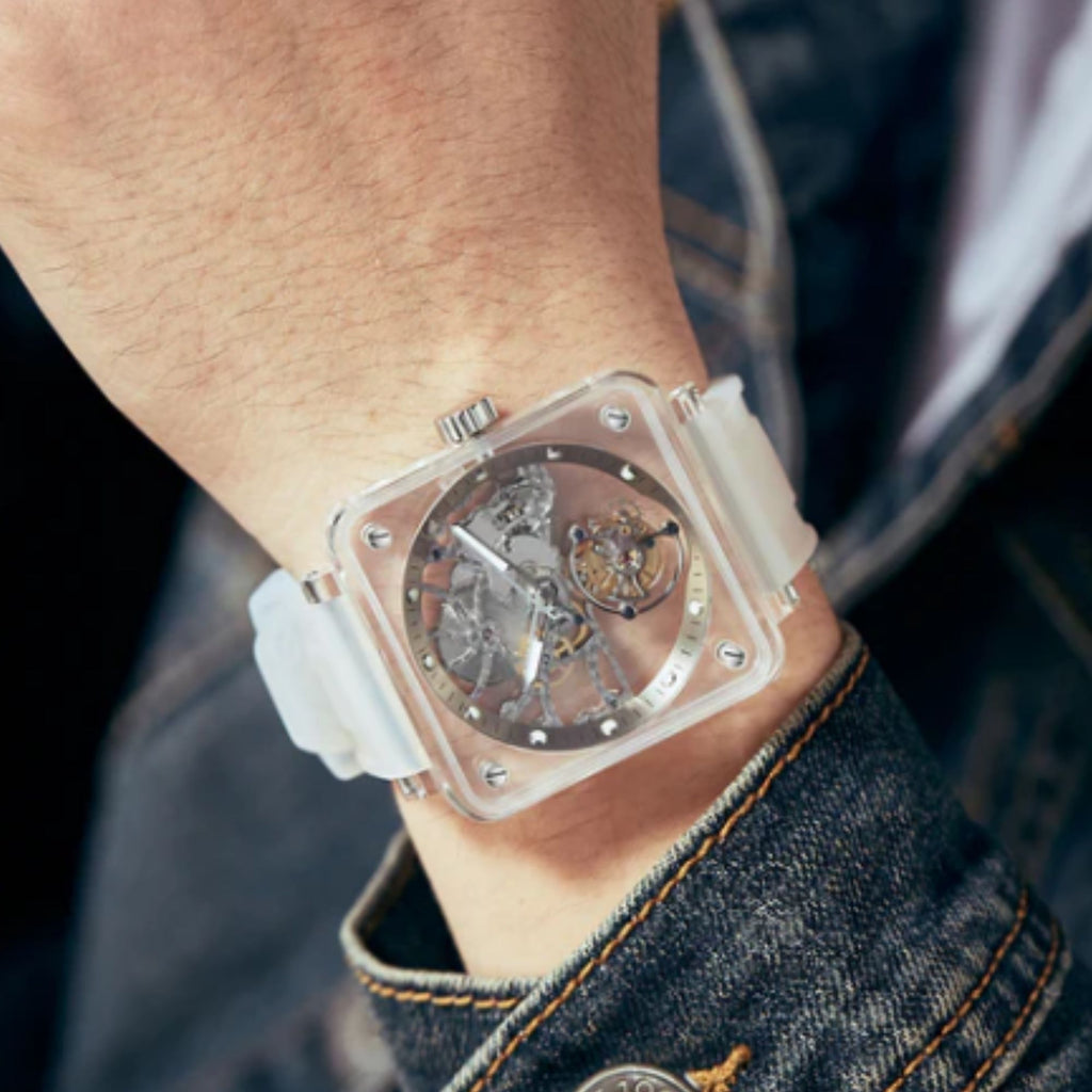 AESOP Crystal Case Sapphire Table Skeleton Real Fly Tourbillon 003