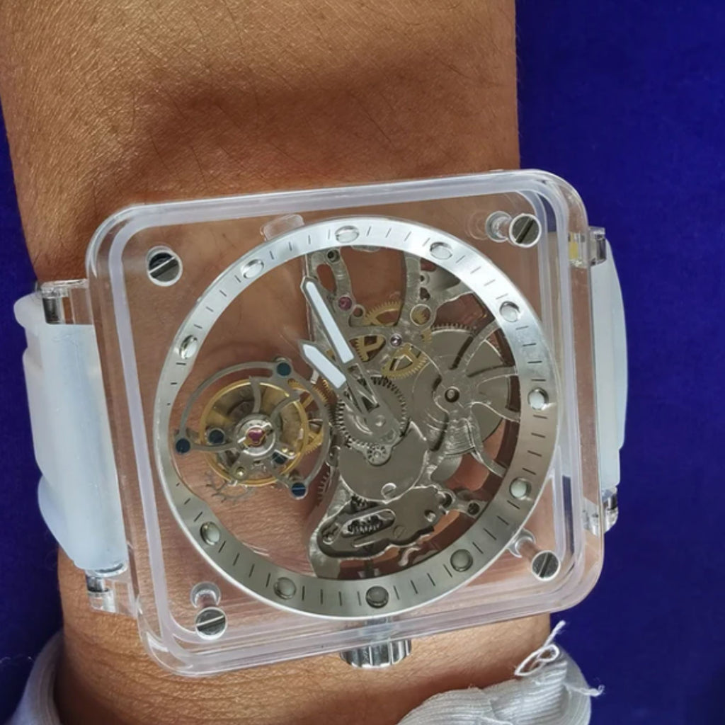 AESOP Crystal Case Sapphire Table Skeleton Real Fly Tourbillon 003