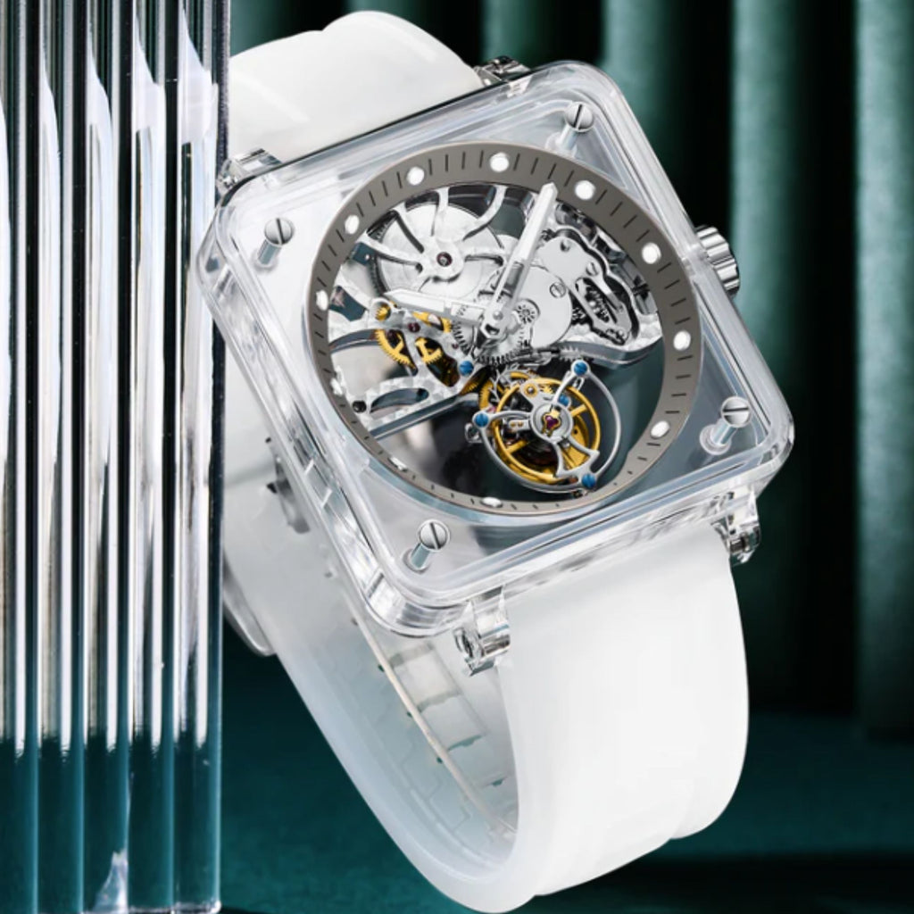 AESOP Crystal Case Sapphire Table Skeleton Real Fly Tourbillon 003