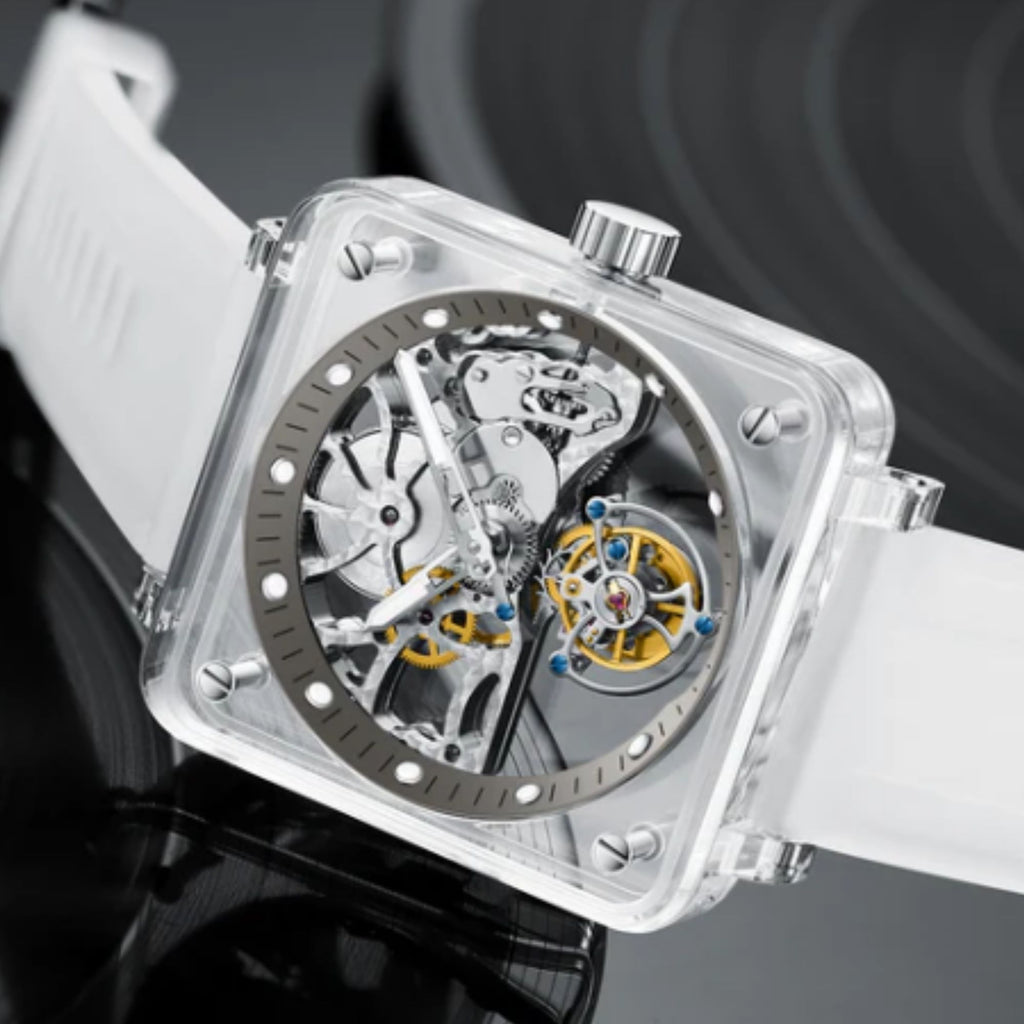 AESOP Crystal Case Sapphire Table Skeleton Real Fly Tourbillon 003