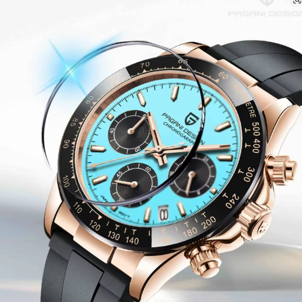 PAGANI DESIGN PD-1644 Meteorite Dial Fashion Men Quartz Wristwatches 100M Sapphire Glass Chronograph