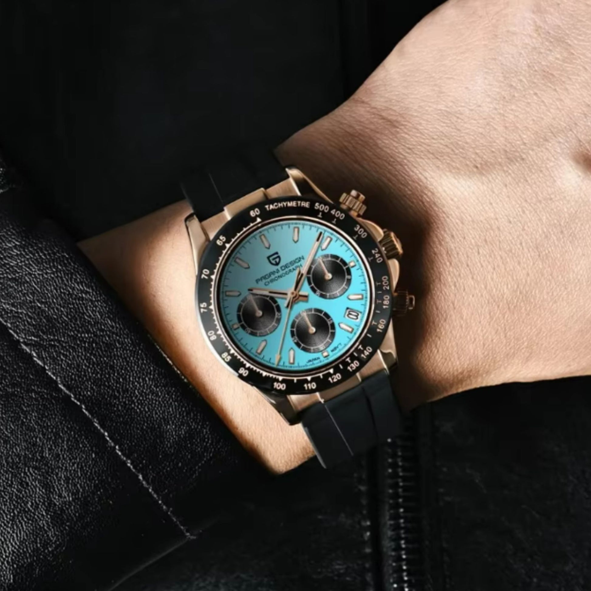 PAGANI DESIGN PD-1644 Meteorite Dial Fashion Men Quartz Wristwatches 100M Sapphire Glass Chronograph