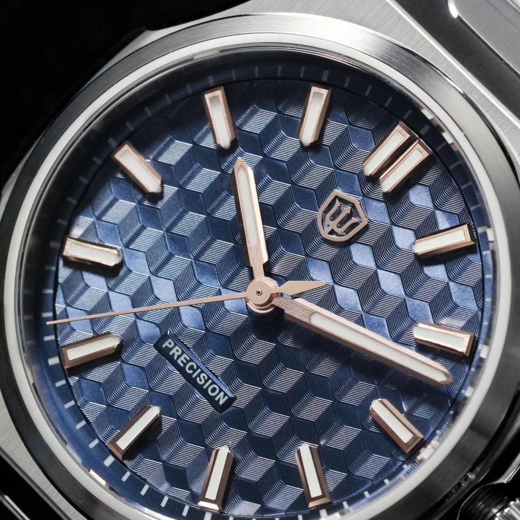 Watchdives Premier WD0016B Square-Block Faceted Dial Original Design