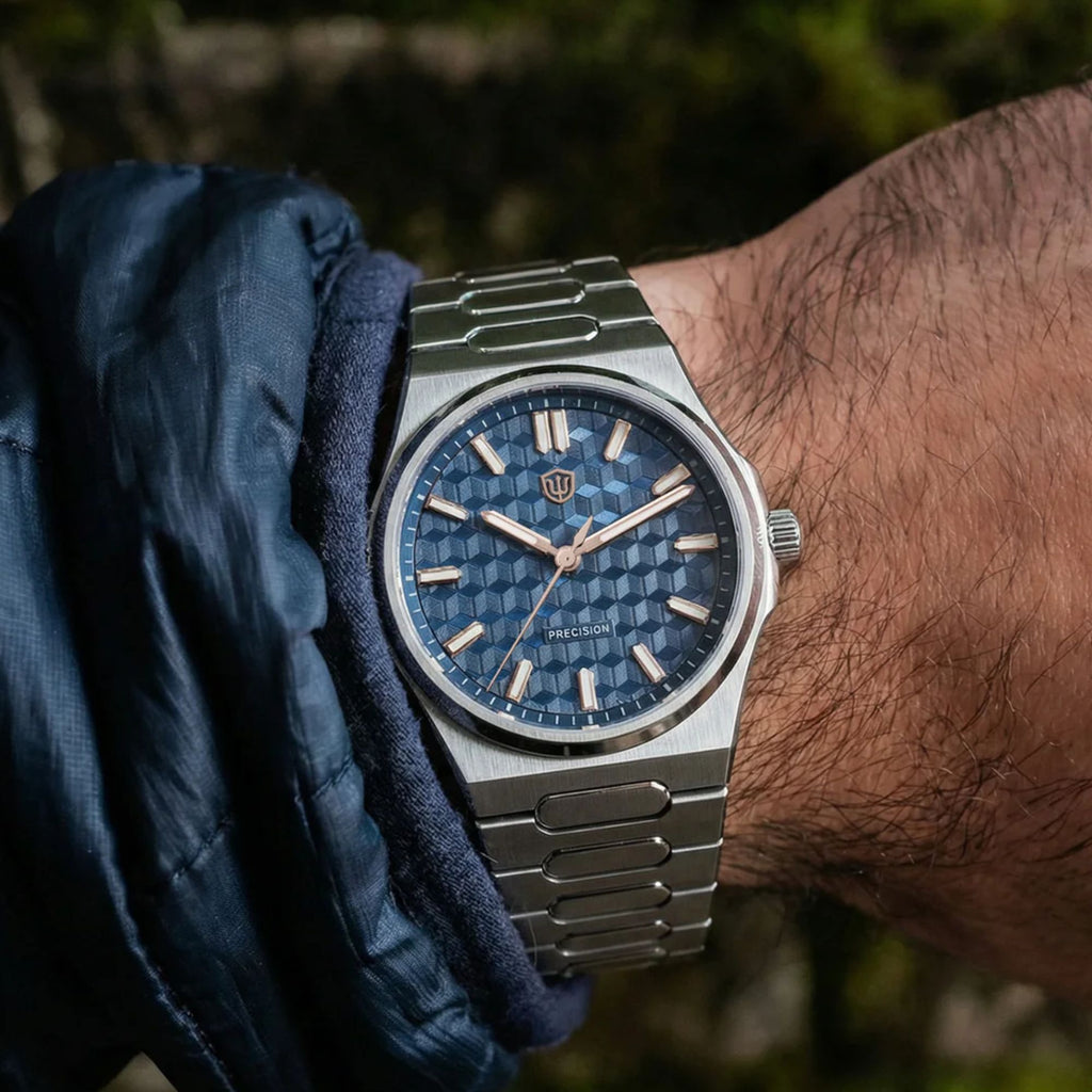 Watchdives Premier WD0016B Square-Block Faceted Dial Original Design