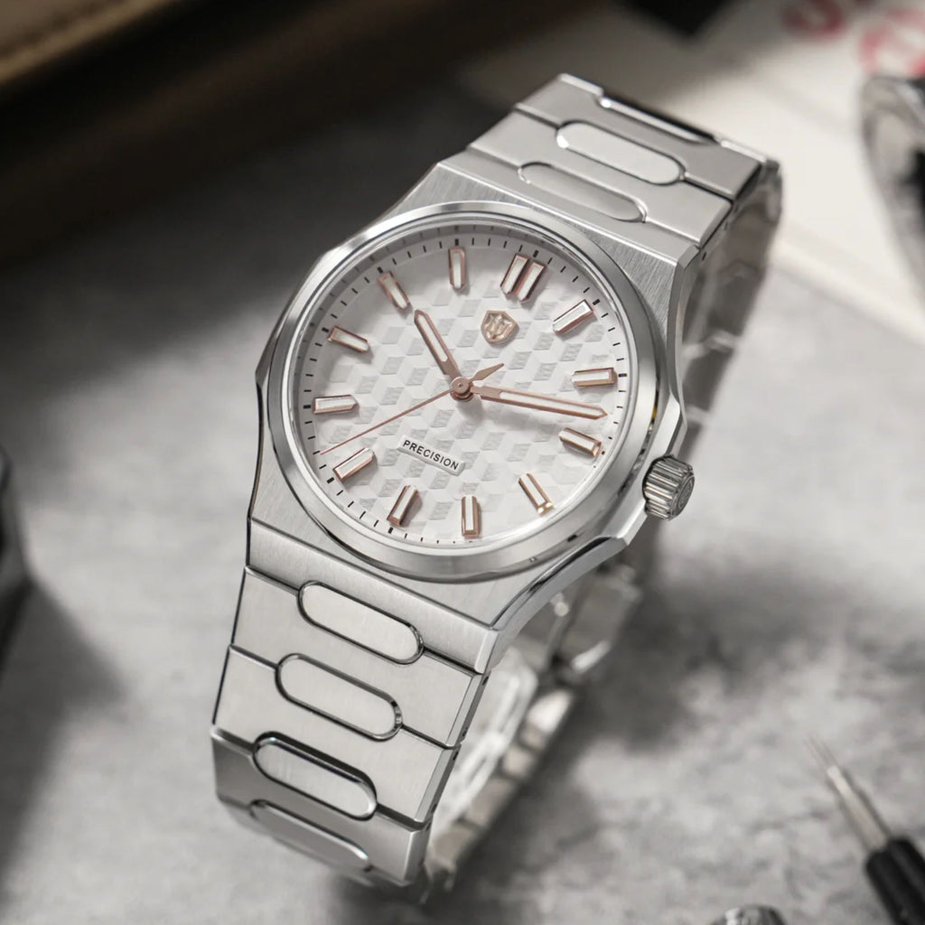 Watchdives Premier WD0016B Square-Block Faceted Dial Original Design