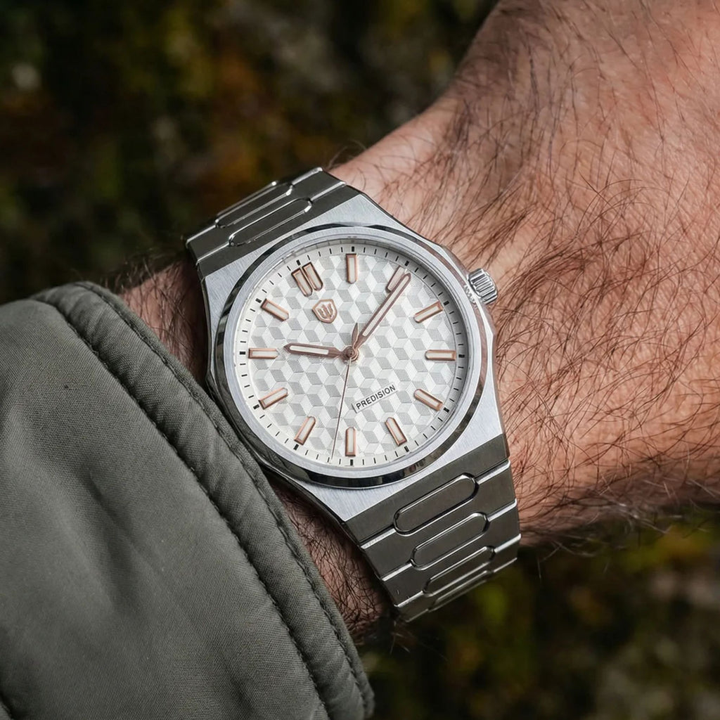Watchdives Premier WD0016B Square-Block Faceted Dial Original Design