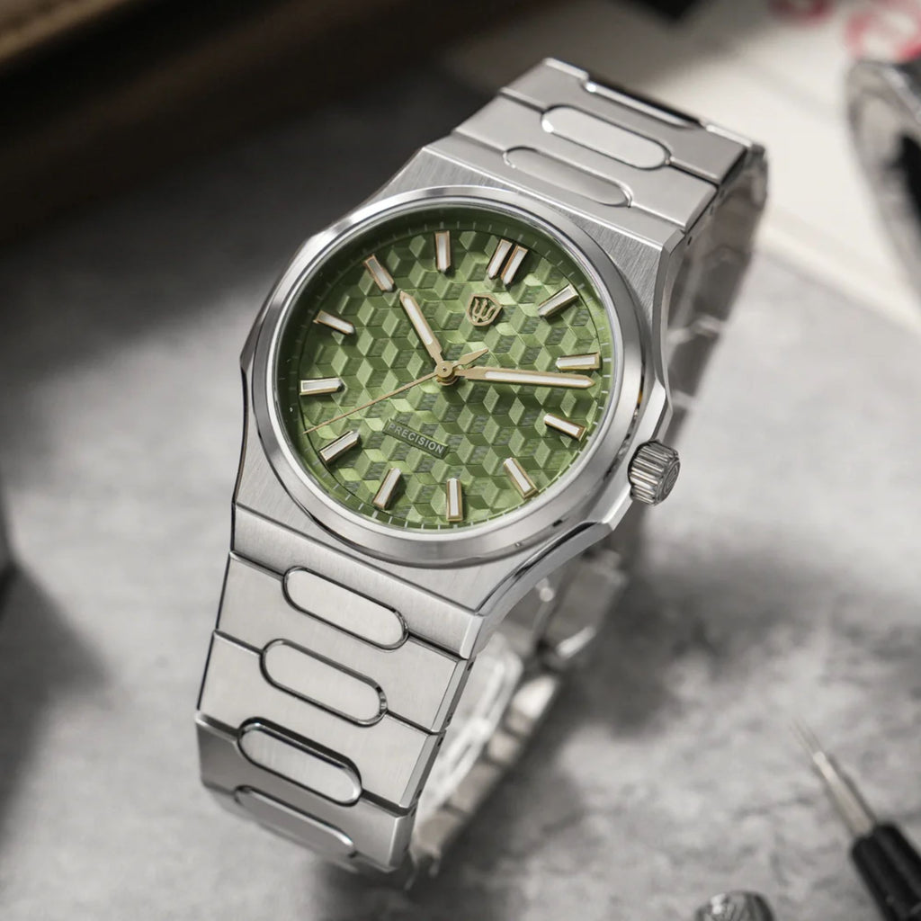 Watchdives Premier WD0016B Square-Block Faceted Dial Original Design
