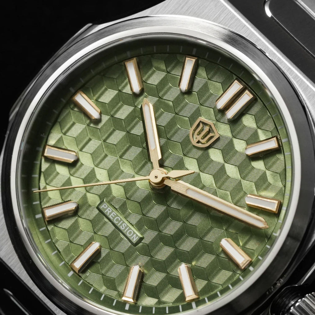 Watchdives Premier WD0016B Square-Block Faceted Dial Original Design